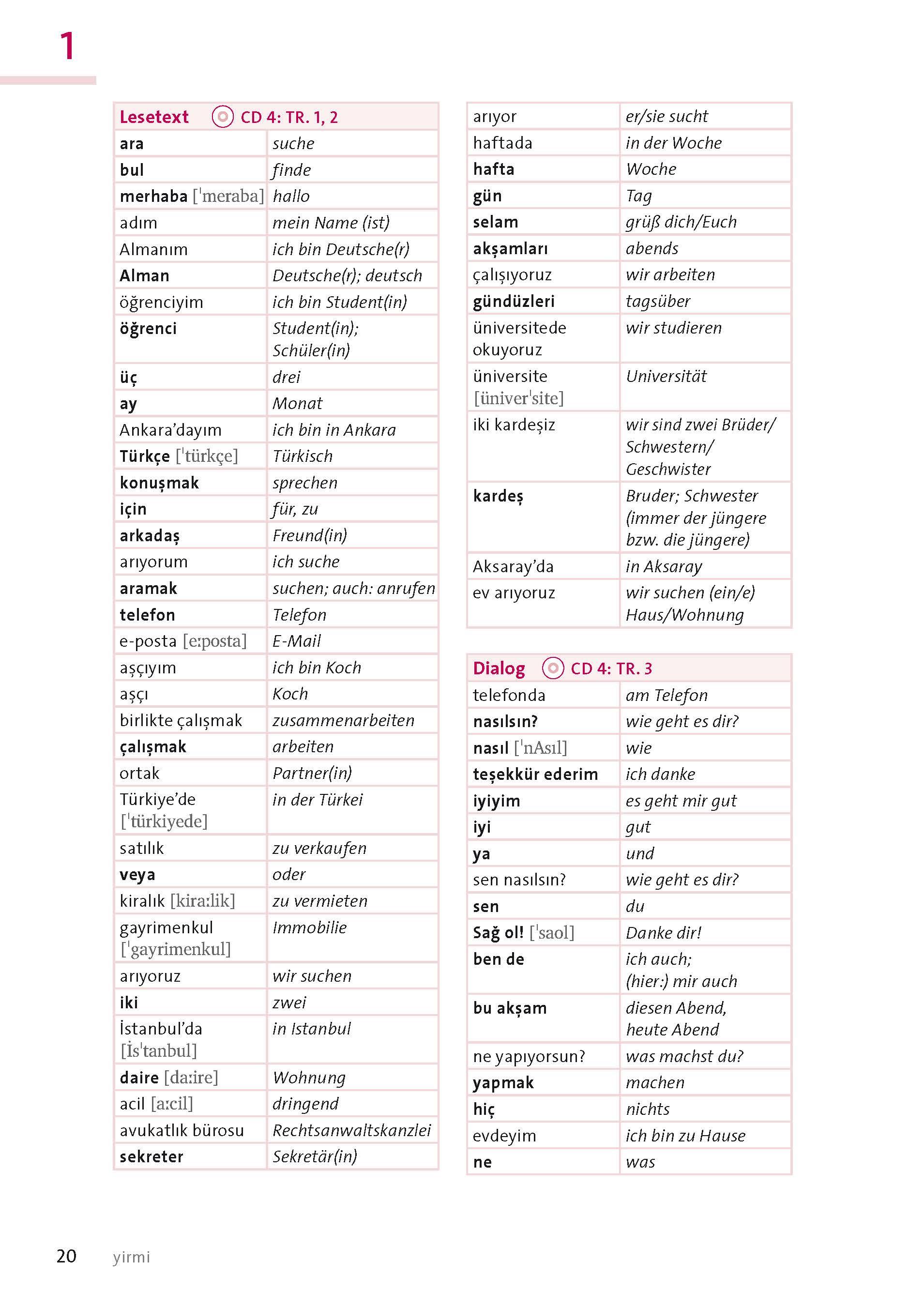 Beispielinhalt (Bild) Langenscheidt Türkisch mit System