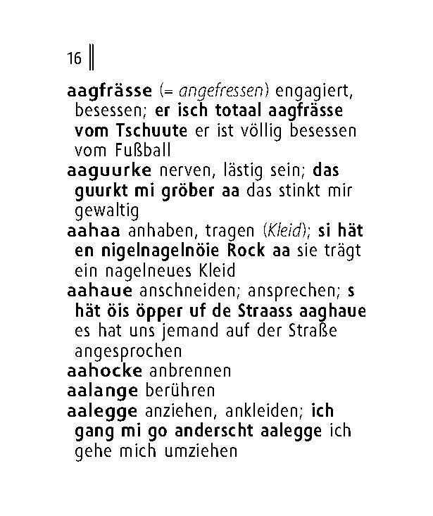 Beispielinhalt (Bild) Langenscheidt Lilliput Schweizerdeutsch