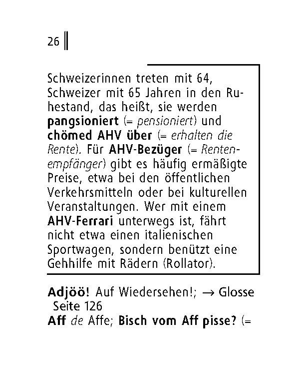 Beispielinhalt (Bild) Langenscheidt Lilliput Schweizerdeutsch