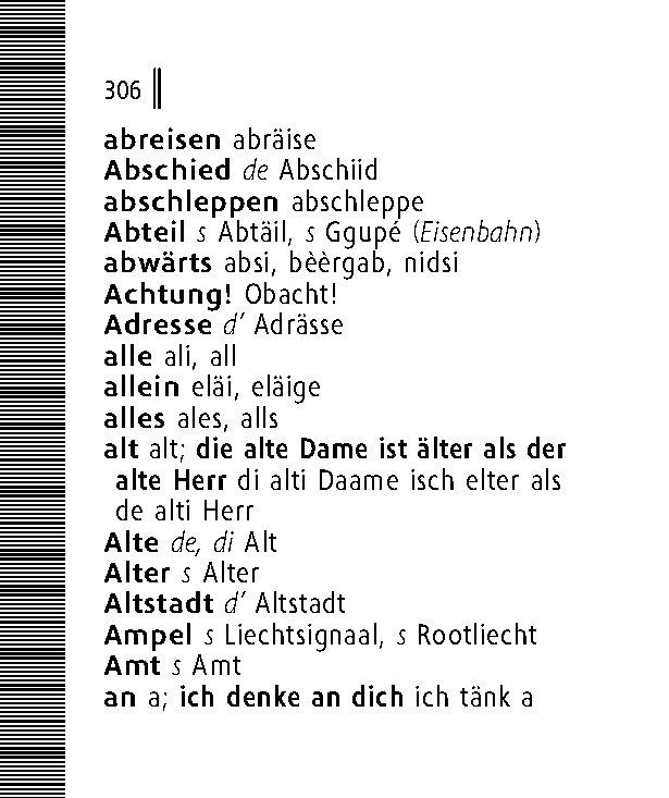 Beispielinhalt (Bild) Langenscheidt Lilliput Schweizerdeutsch