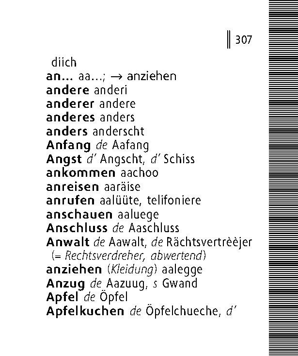 Beispielinhalt (Bild) Langenscheidt Lilliput Schweizerdeutsch