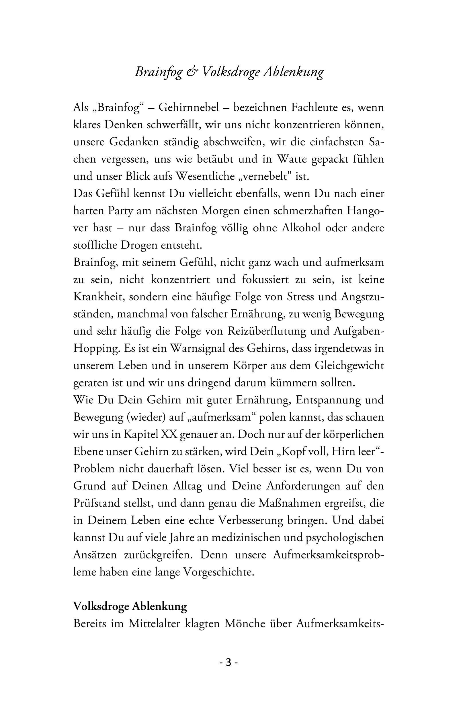 Beispielinhalt (Bild) Kopf voll, Hirn leer