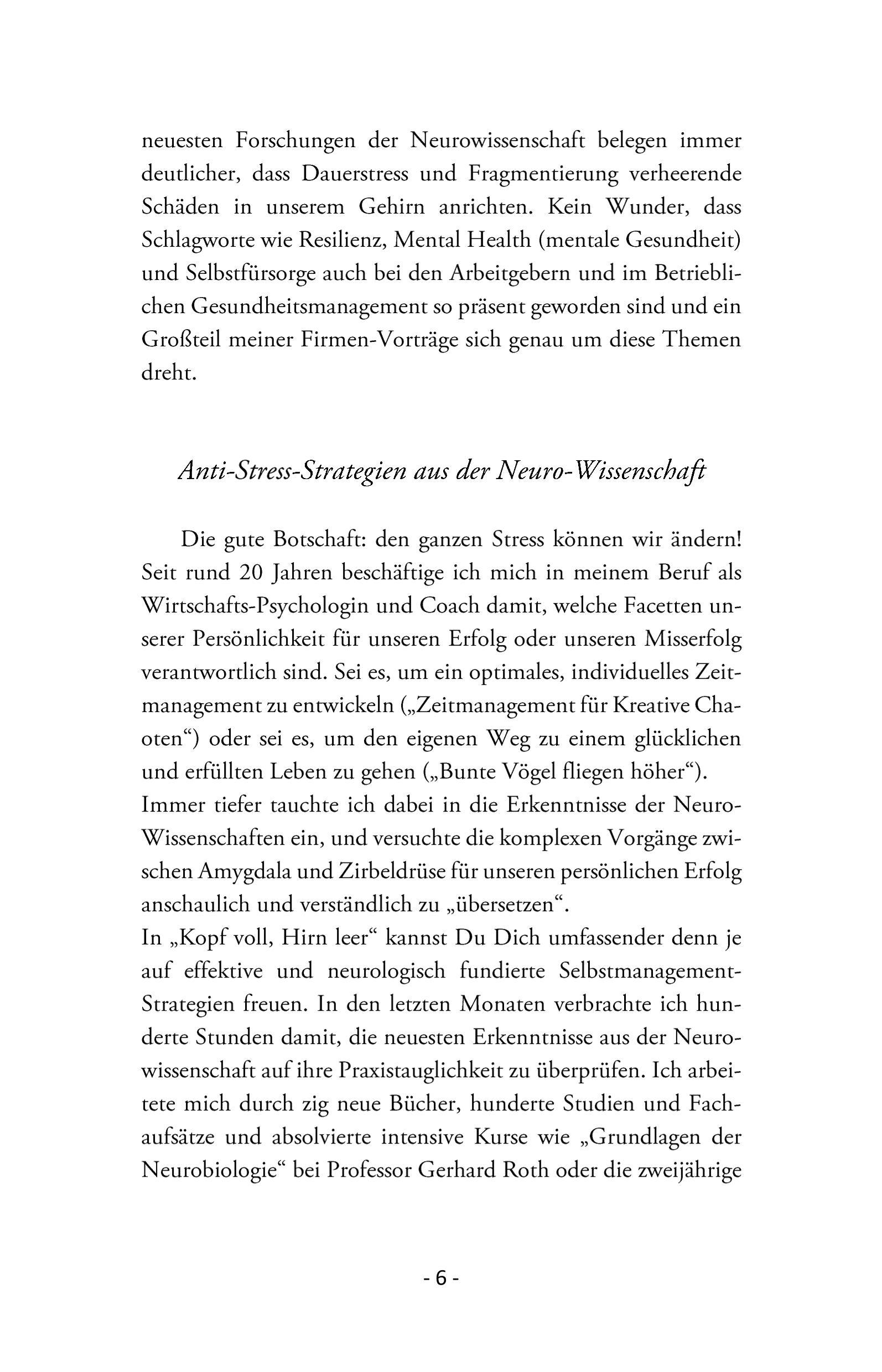 Beispielinhalt (Bild) Kopf voll, Hirn leer