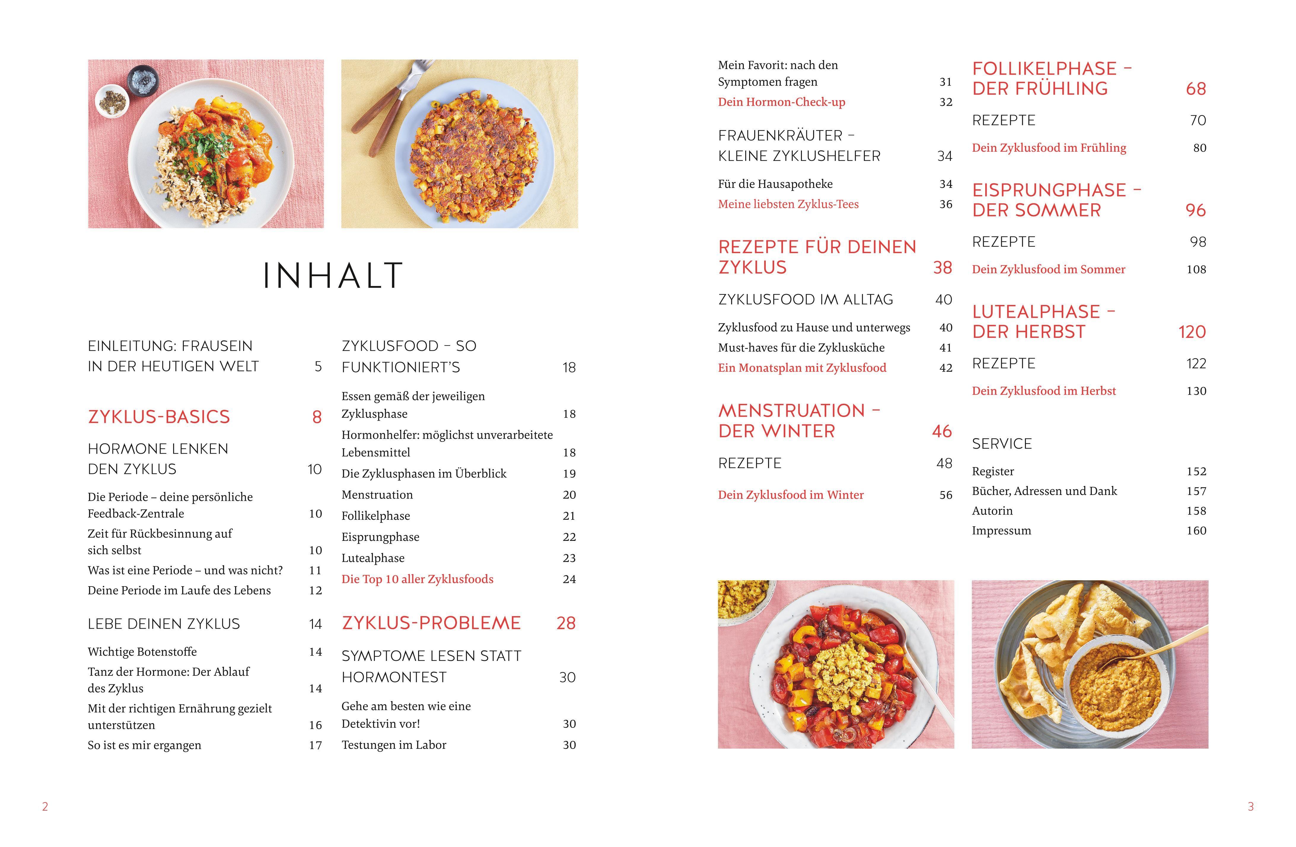 Beispielinhalt (Bild) Zyklus im Glück - Das Kochbuch