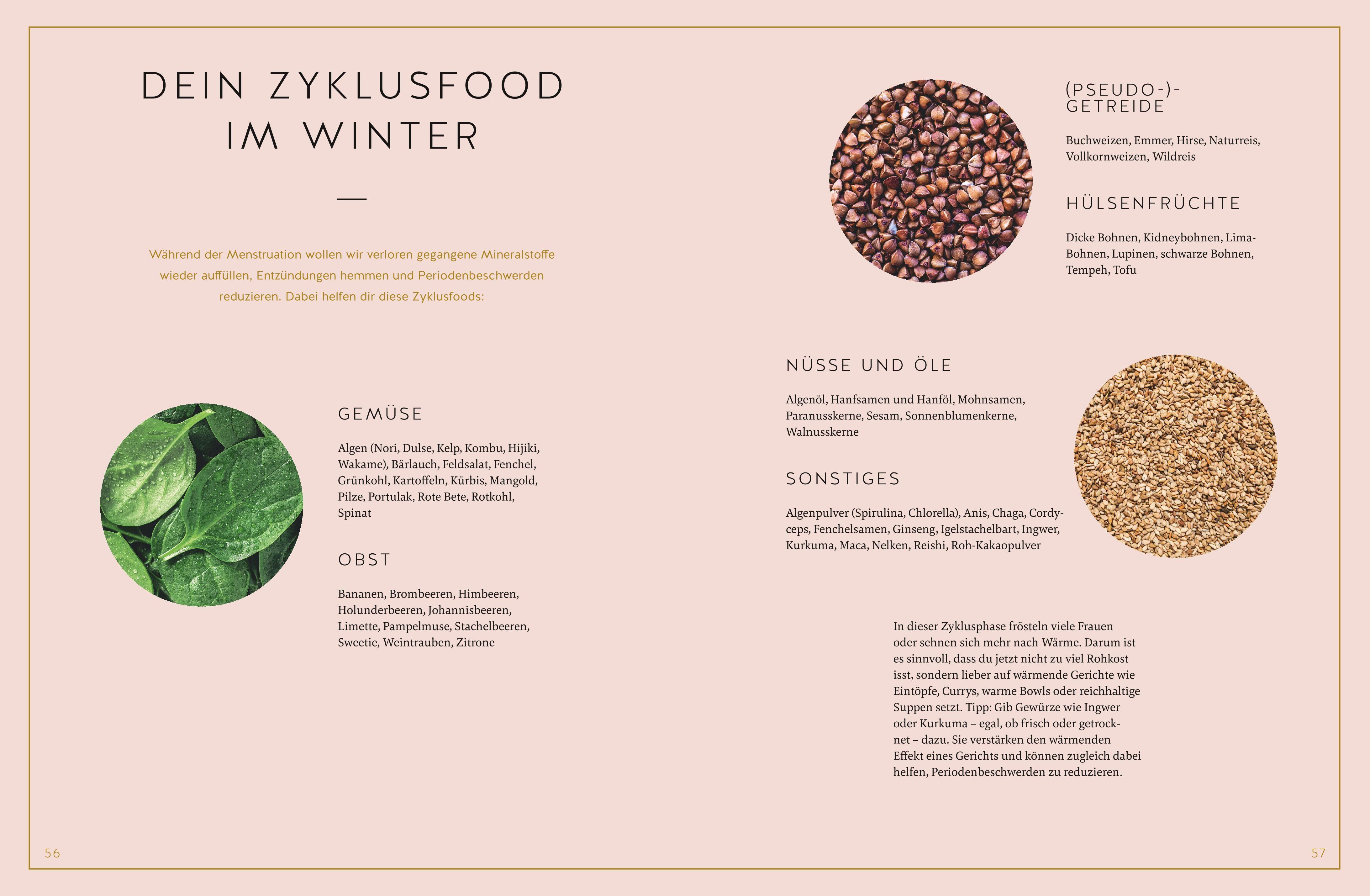 Beispielinhalt (Bild) Zyklus im Glück - Das Kochbuch
