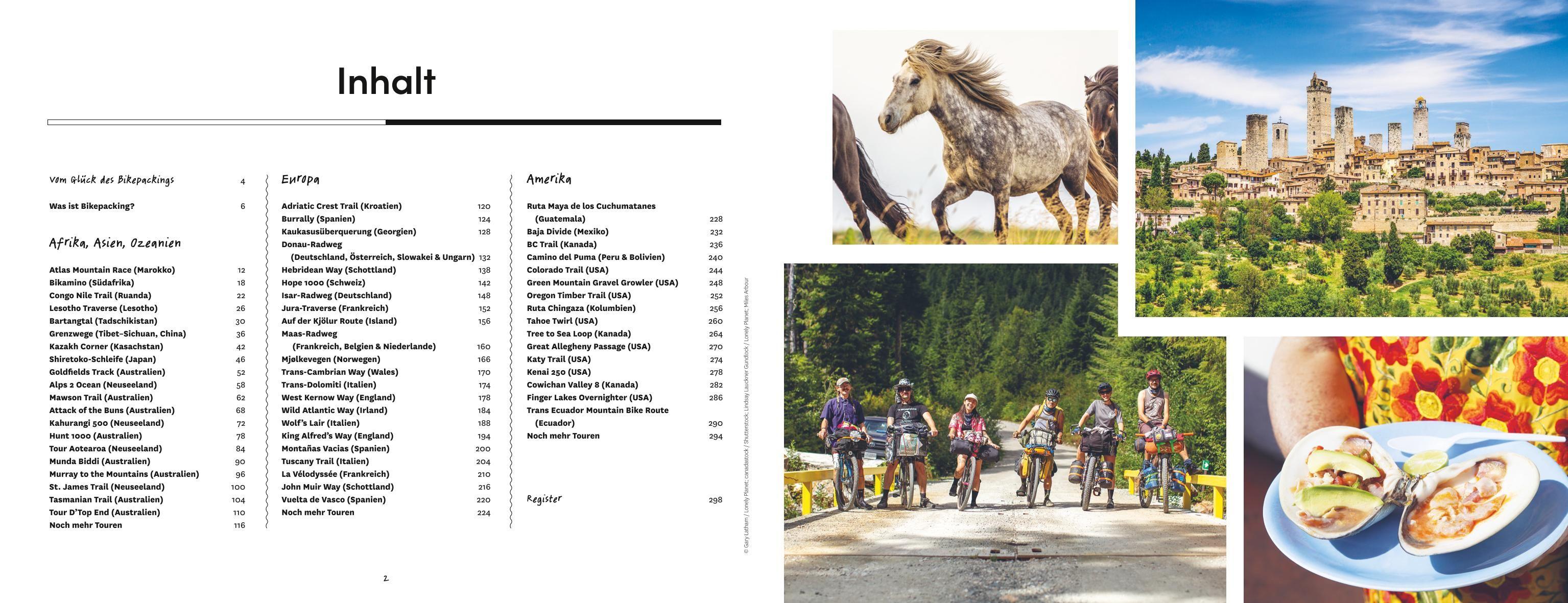 Beispielinhalt (Bild) Lonely Planet's Bikepacking Atlas