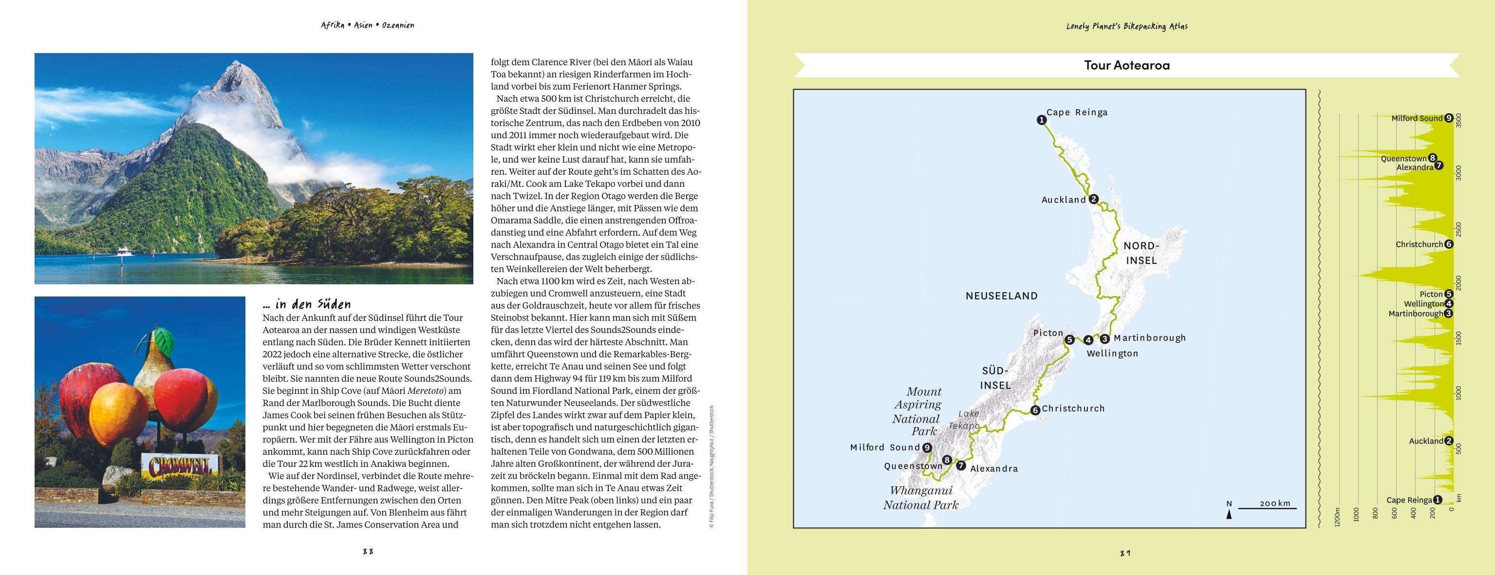 Beispielinhalt (Bild) Lonely Planet's Bikepacking Atlas