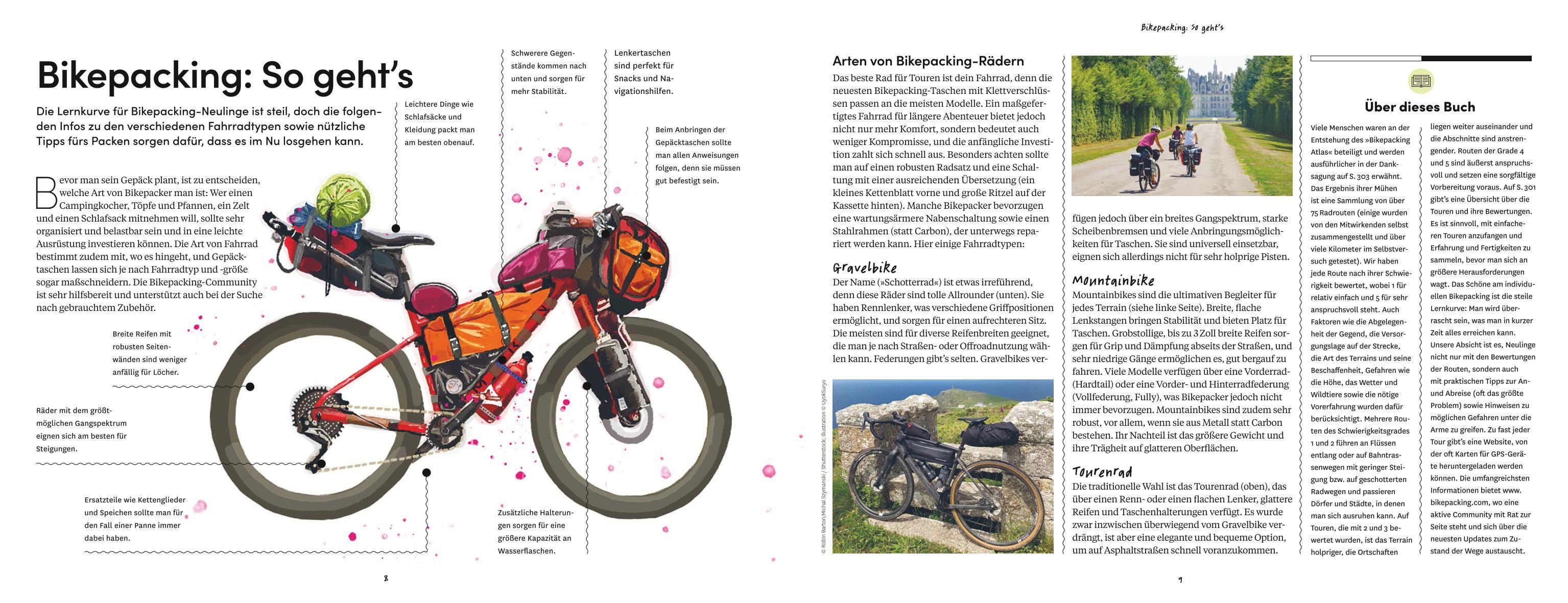 Beispielinhalt (Bild) Lonely Planet's Bikepacking Atlas