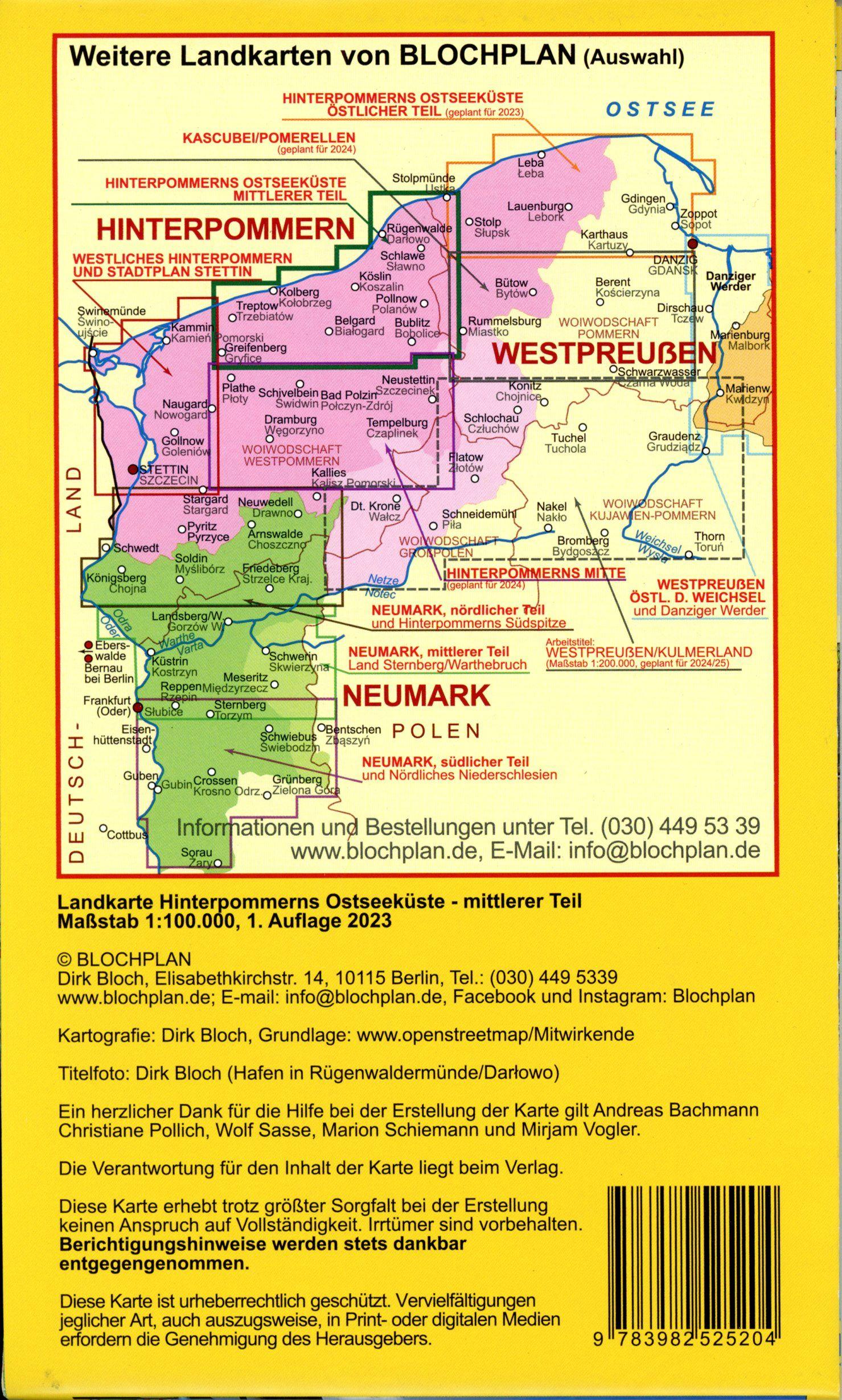 Beispielinhalt (Bild) Landkarte Hinterpommerns Ostseeküste - mittlerer Teil