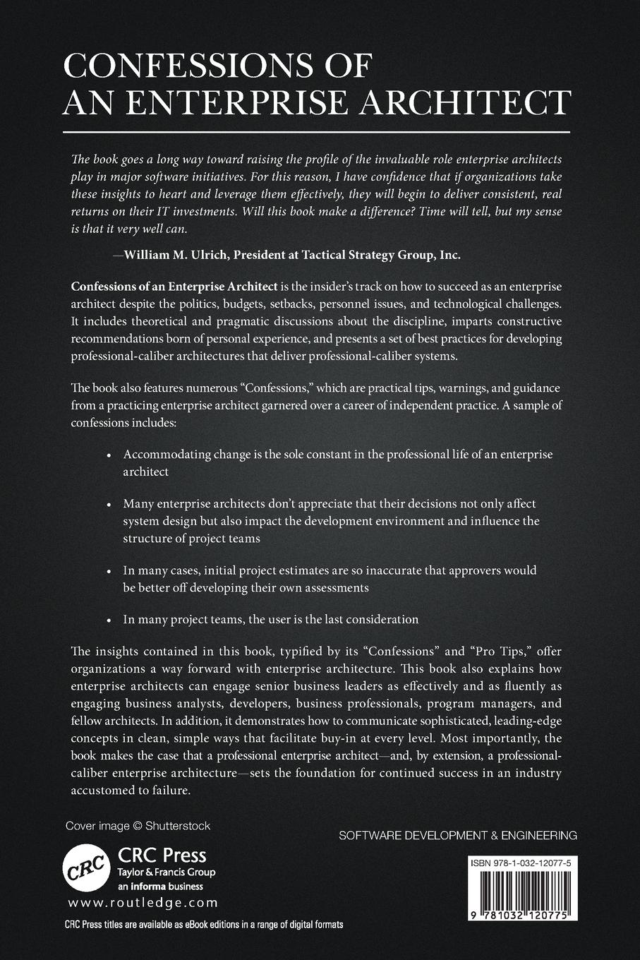 Rückseitencover Confessions of an Enterprise Architect