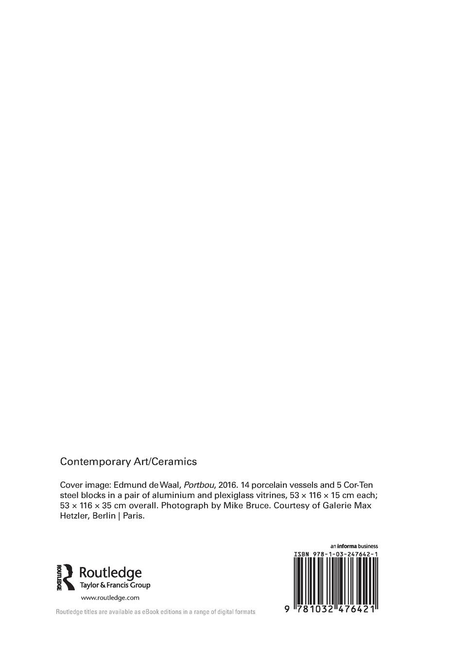 Rückseitencover Contemporary British Ceramics and the Influence of Sculpture