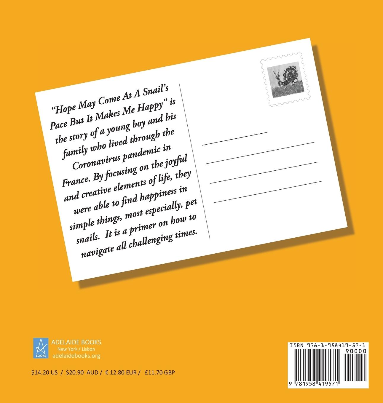 Rückseitencover HOPE MAY COME AT A  SNAIL'S PACE BUT IT MAKES ME HAPPY