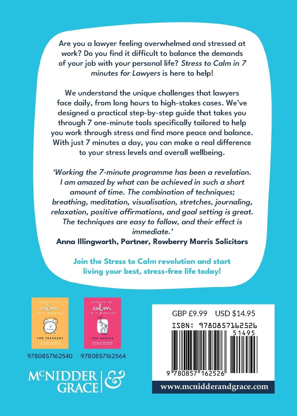 Rückseitencover Stress to Calm in 7 Minutes for Lawyers