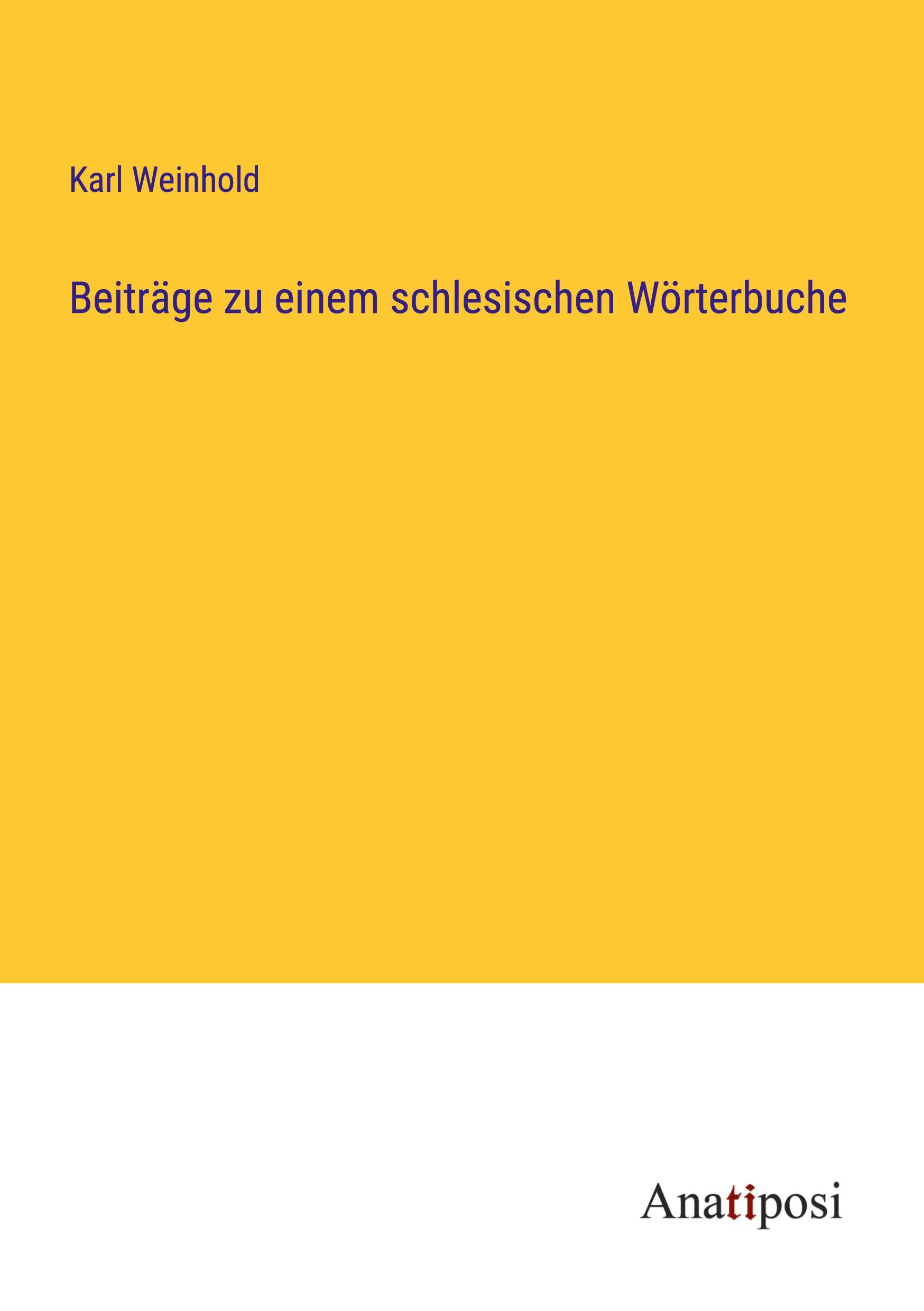 Vorderes Coverbild Beiträge zu einem schlesischen Wörterbuche