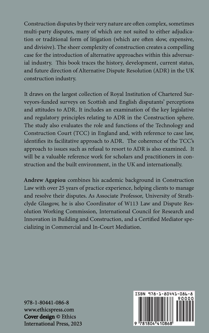 Rückseitencover Alternative Dispute Resolution in the Construction Industry