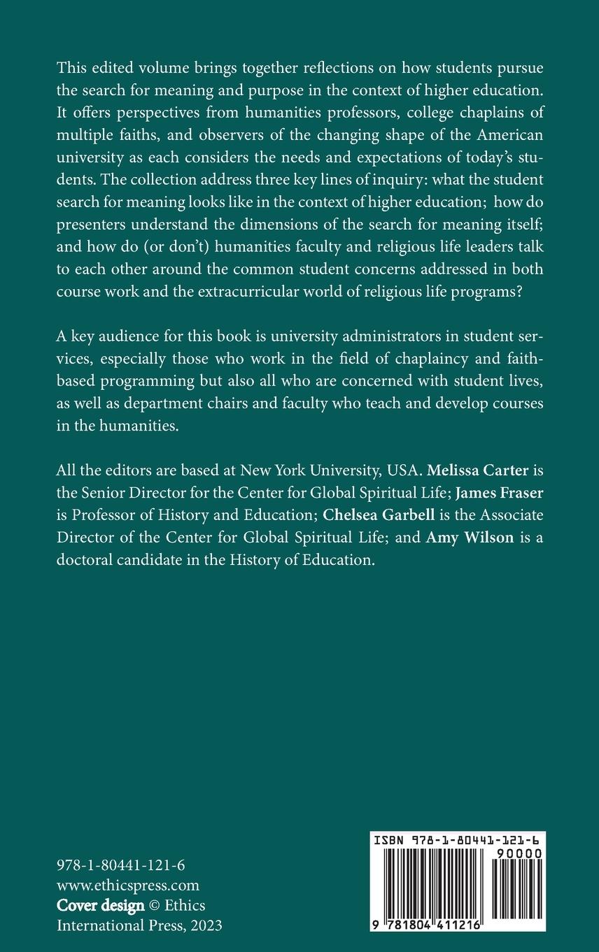 Rückseitencover A Student's Search for Meaning