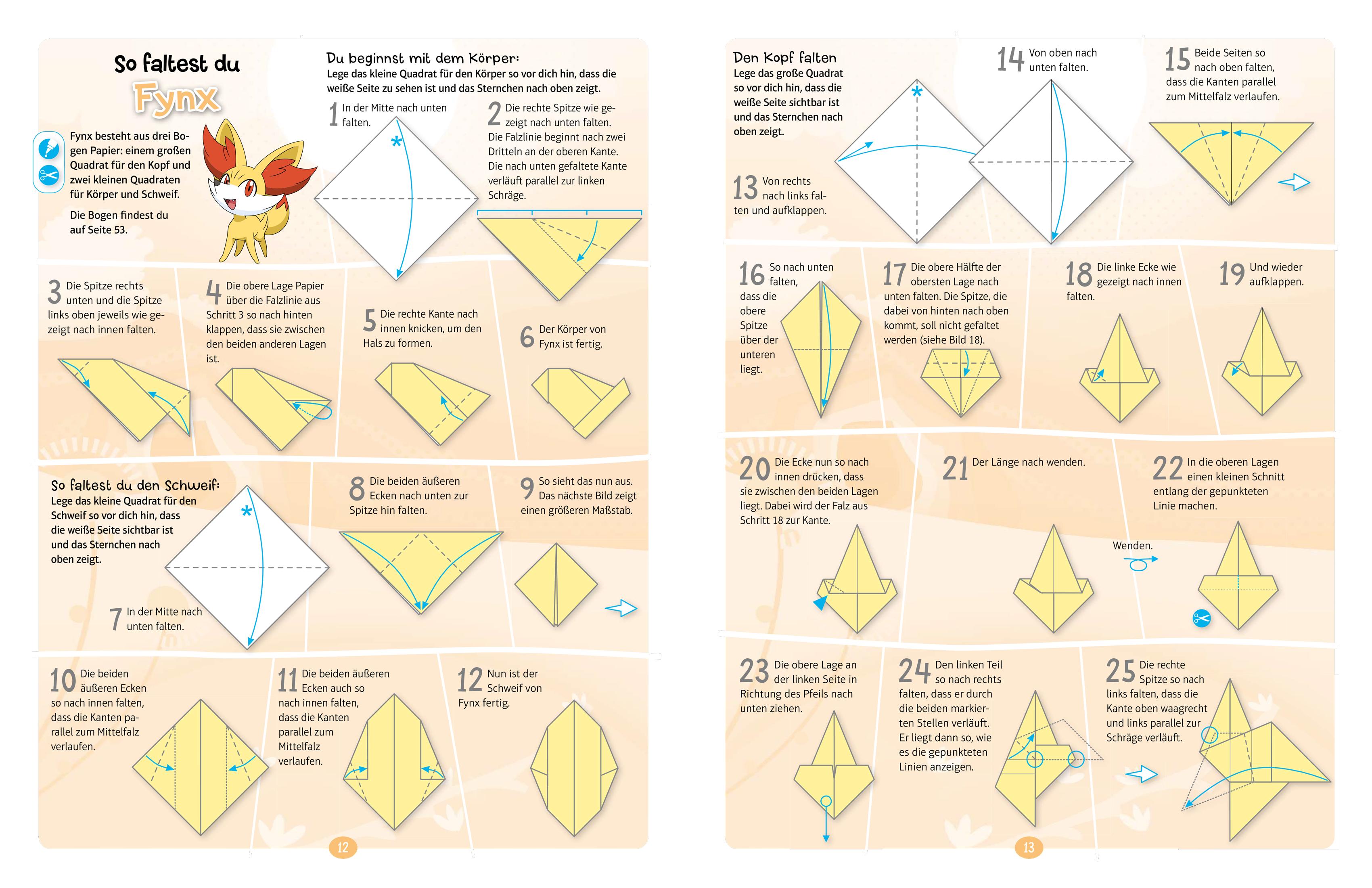 Beispielinhalt (Bild) Pokémon: Origami - Falte Dein eigenes Pokémon