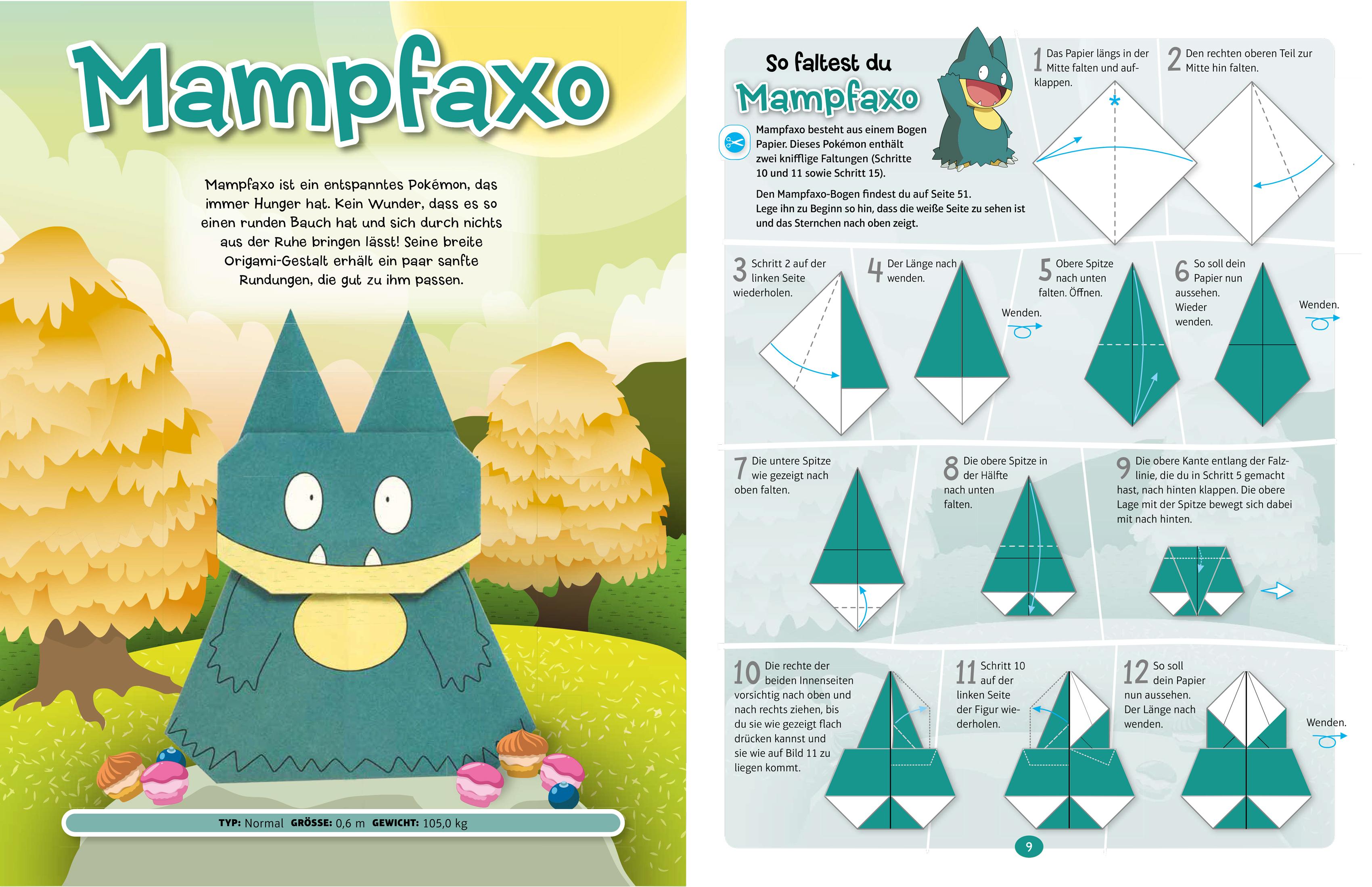 Beispielinhalt (Bild) Pokémon: Origami - Falte Dein eigenes Pokémon
