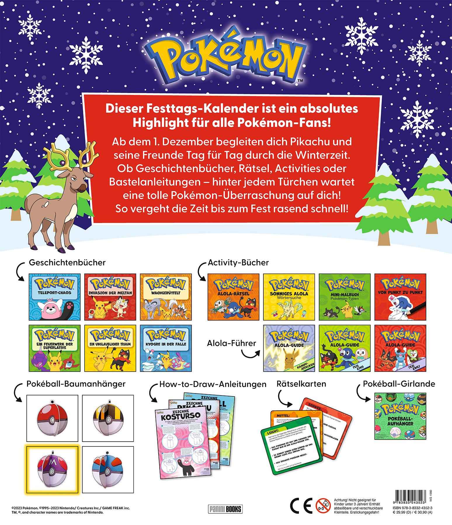 Rückseitencover Pokémon: Überraschungskalender: Noch 24 Tage bis zum Fest