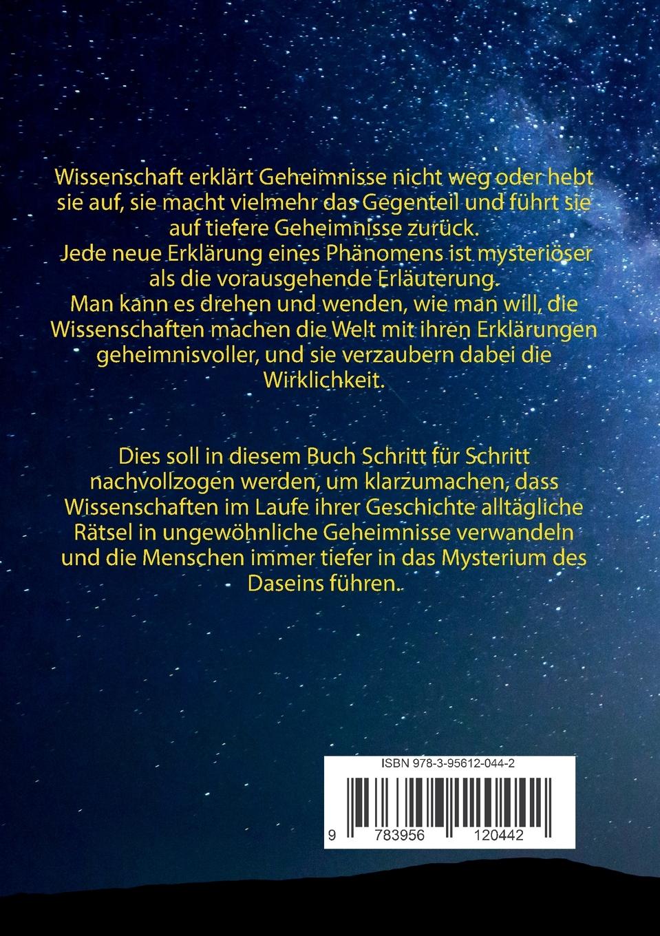 Rückseitencover Offenbare Geheimnisse - Wunder der Wissenschaft