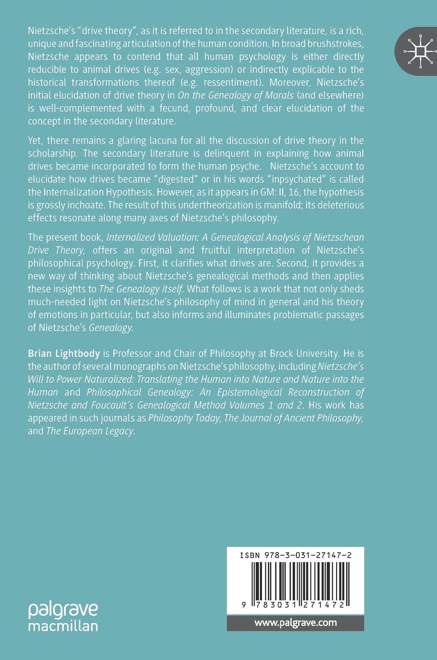 Rückseitencover A Genealogical Analysis of Nietzschean Drive Theory