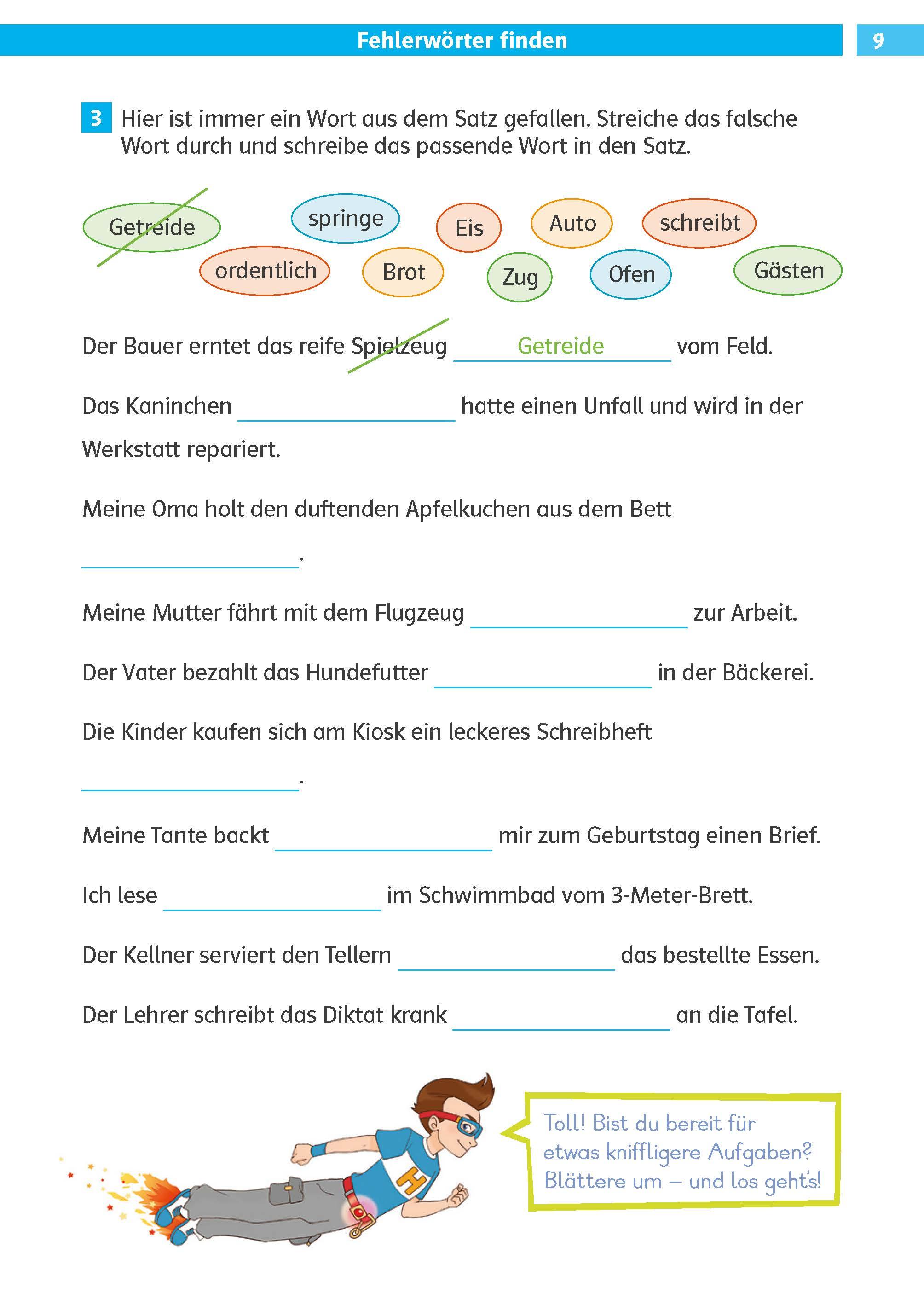 Beispielinhalt (Bild) Die Deutsch-Helden: Lesen und verstehen 3. Klasse