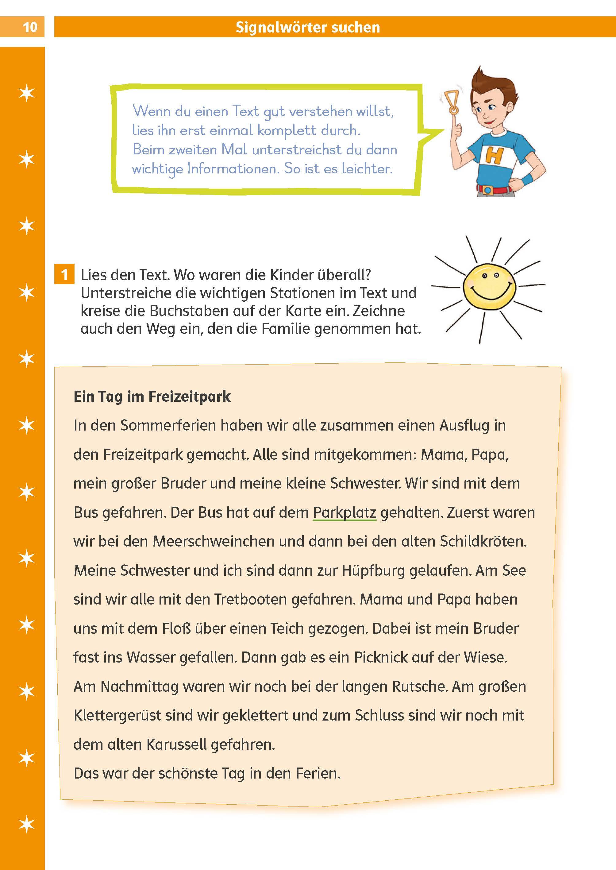 Beispielinhalt (Bild) Die Deutsch-Helden: Lesen und verstehen 3. Klasse