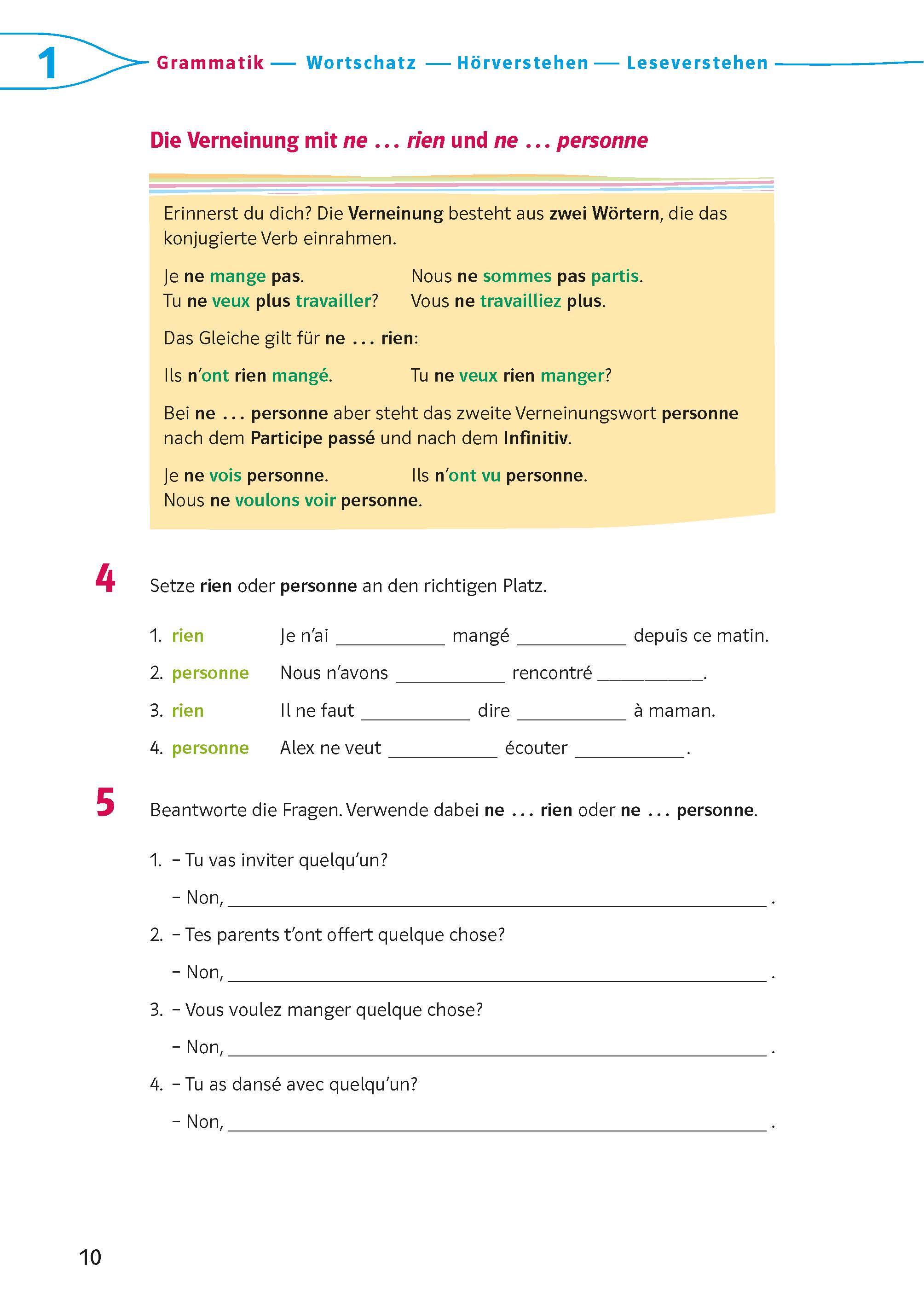 Beispielinhalt (Bild) Découvertes 3 Bayern (ab 2017) - Das Trainingsbuch zum Schulbuch 3. Lernjahr