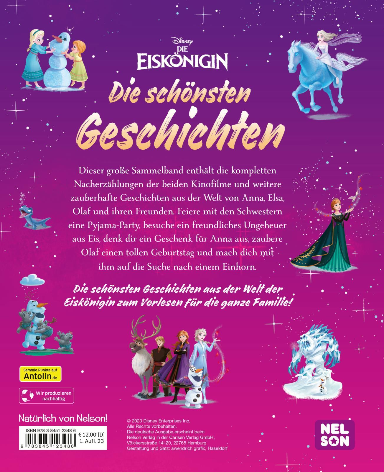 Rückseitencover Disney Die Eiskönigin: 10 Jahre Eiskönigin: Die schönsten Geschichten zum Vorlesen