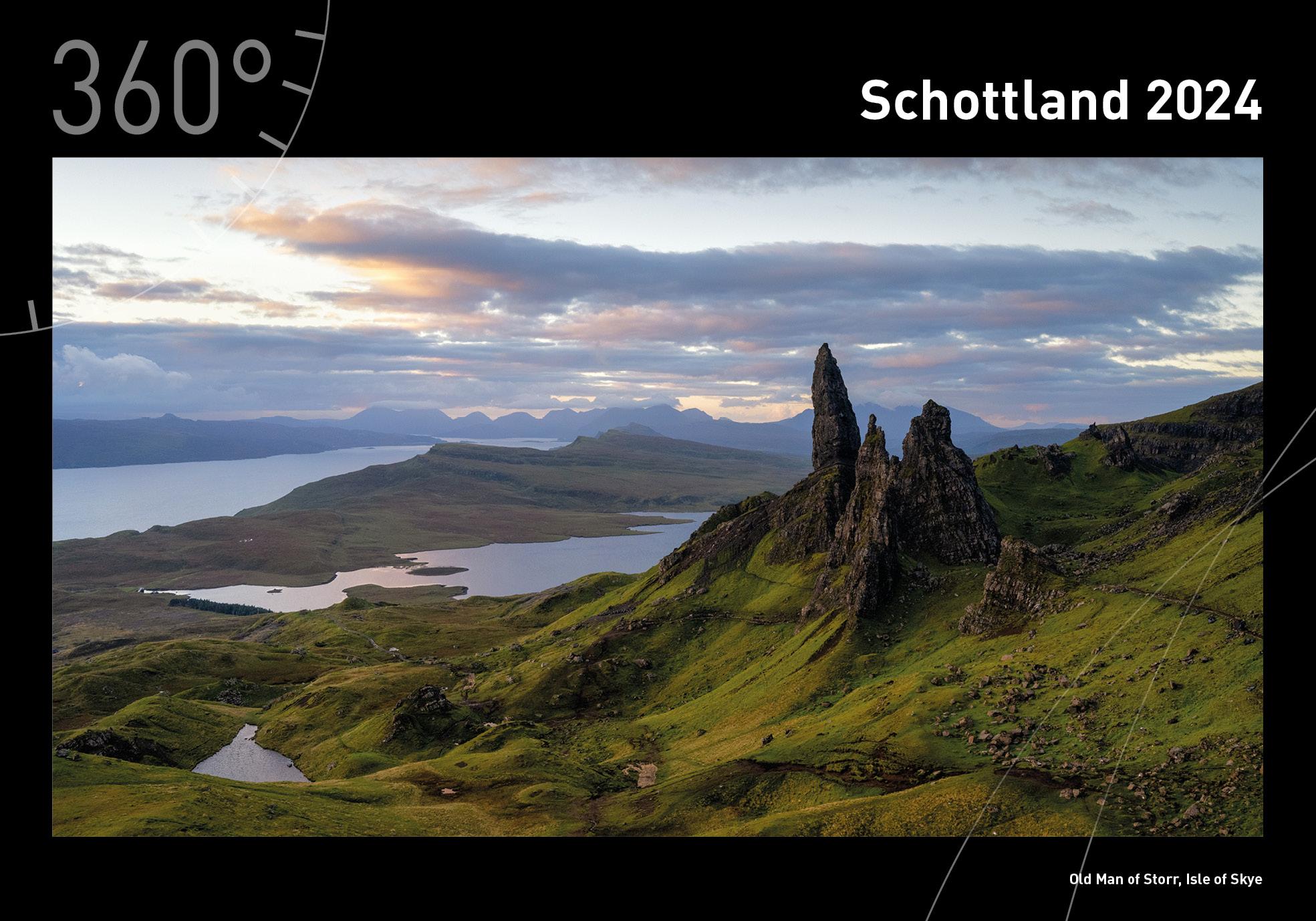 Vorderes Coverbild 360° Schottland Premiumkalender 2024