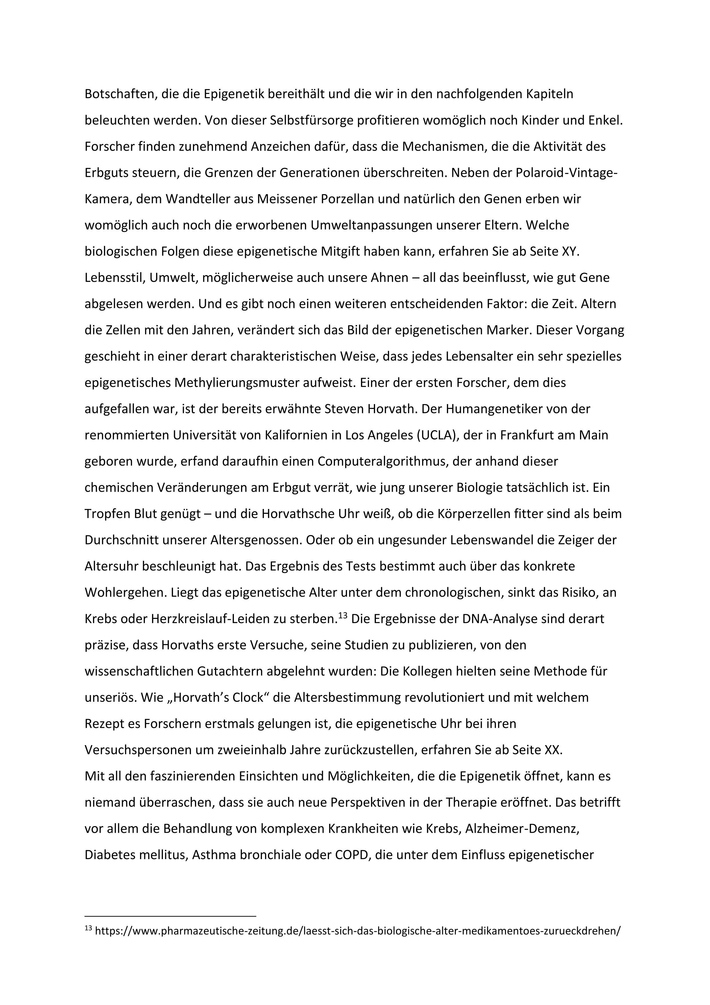 Beispielinhalt (Bild) Verjünge deine Gene!
