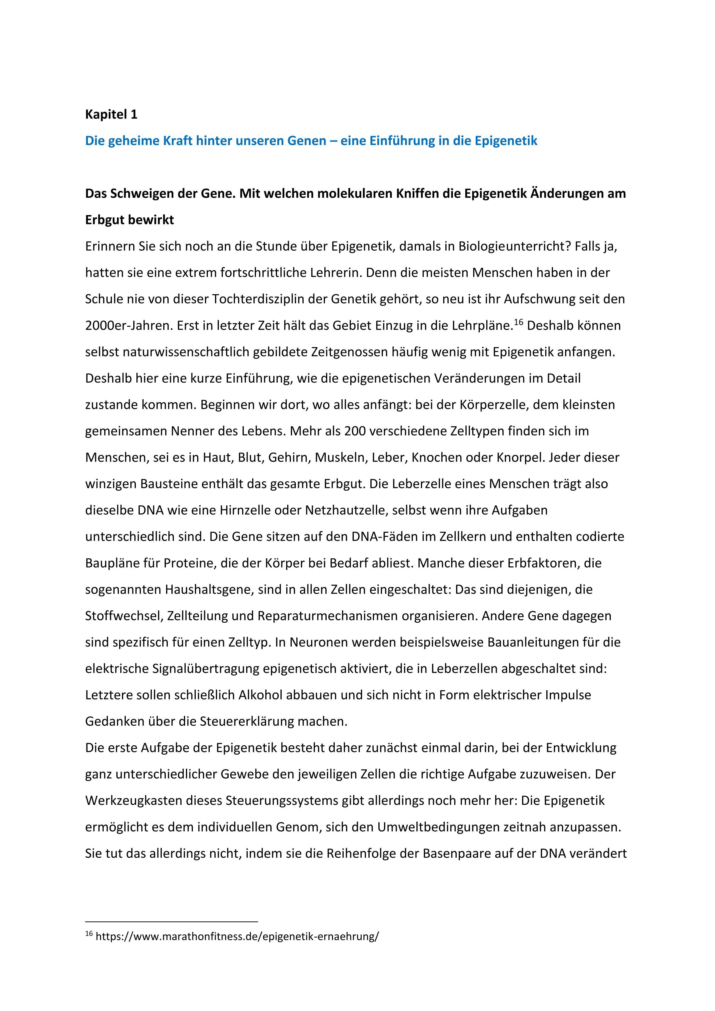 Beispielinhalt (Bild) Verjünge deine Gene!