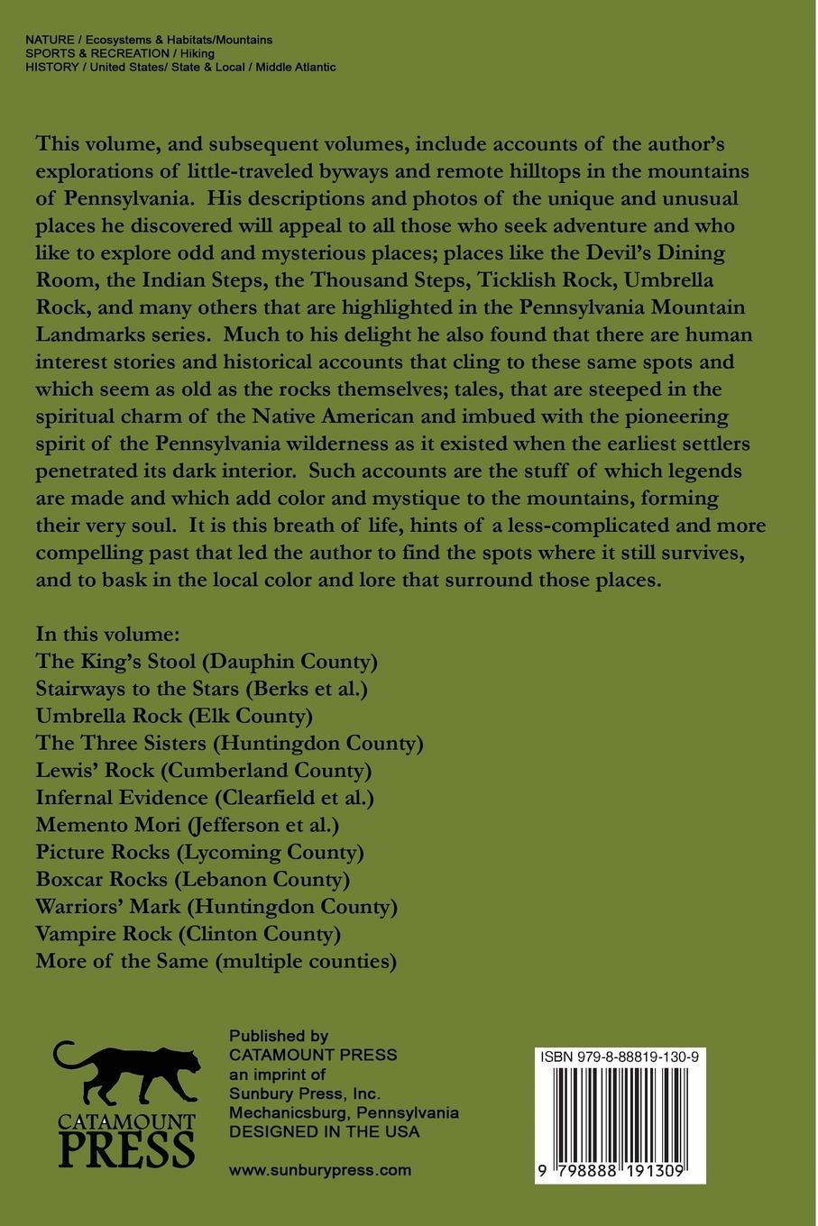 Rückseitencover Pennsylvania Mountain Landmarks Volume 1