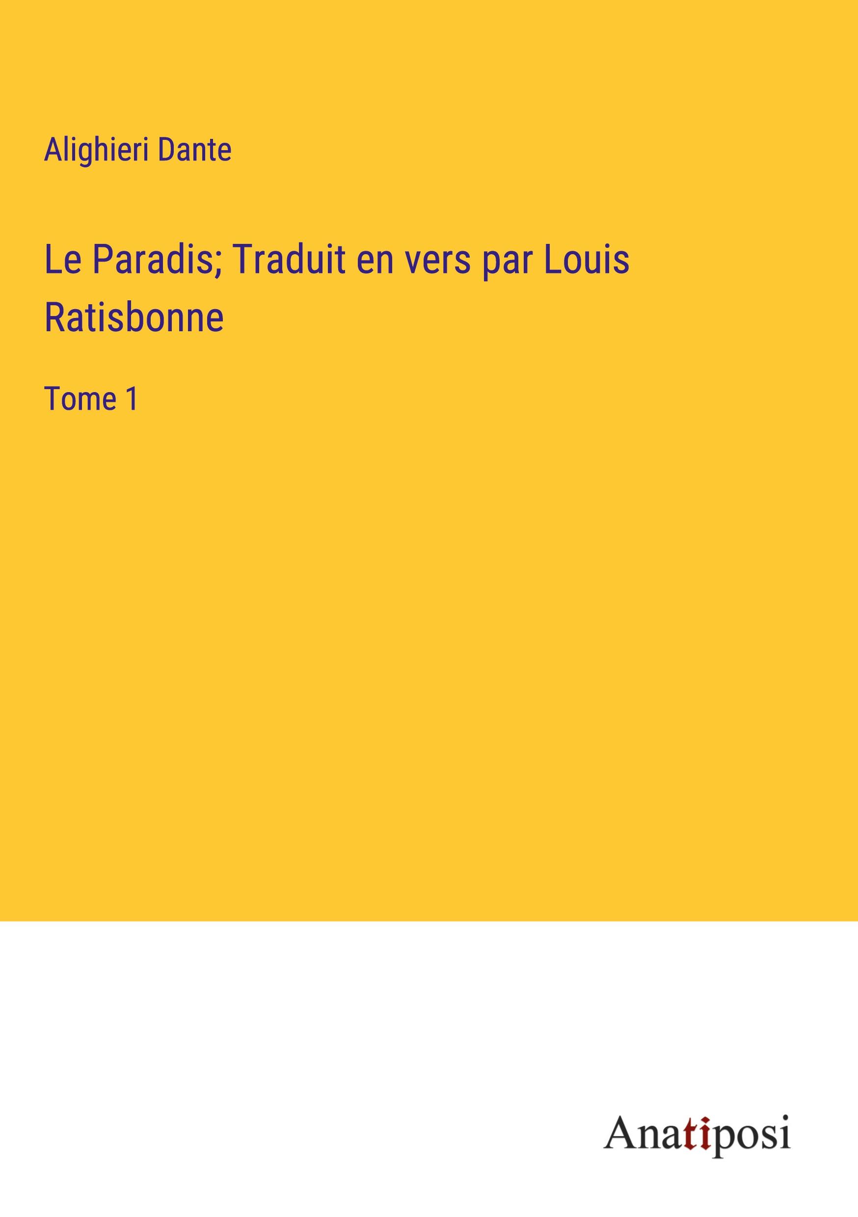Vorderes Coverbild Le Paradis; Traduit en vers par Louis Ratisbonne