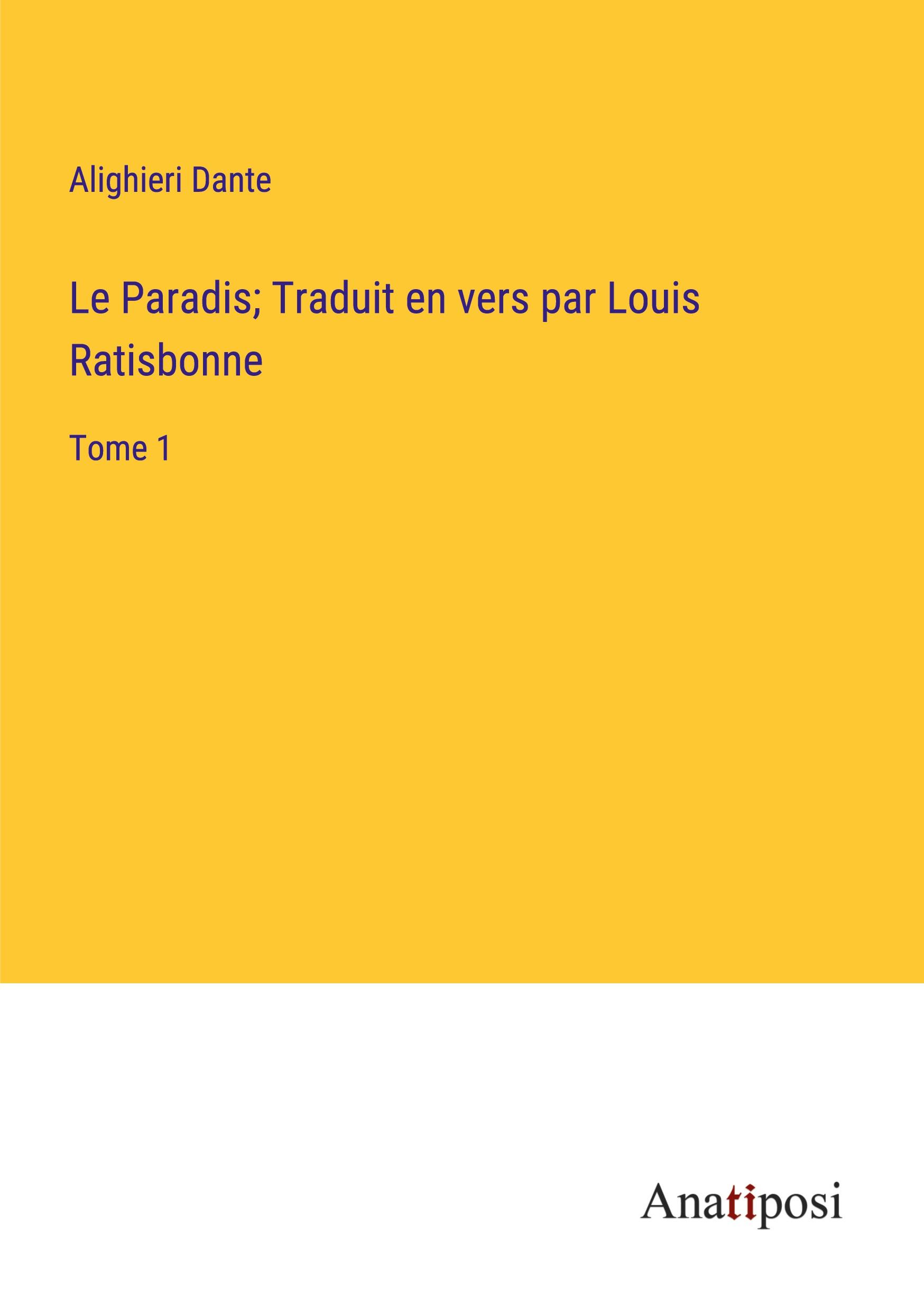Vorderes Coverbild Le Paradis; Traduit en vers par Louis Ratisbonne
