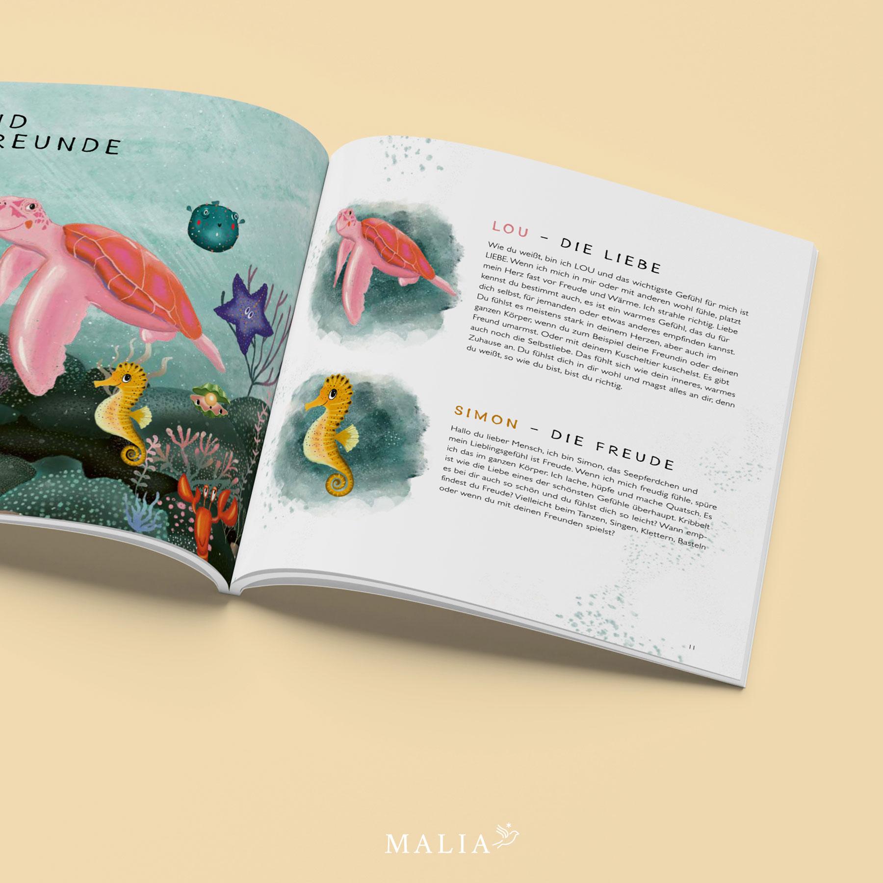 Beispielinhalt (Bild) Mein erstes Tagebuch - Lou im Meer voller kunterbunter Gefühle