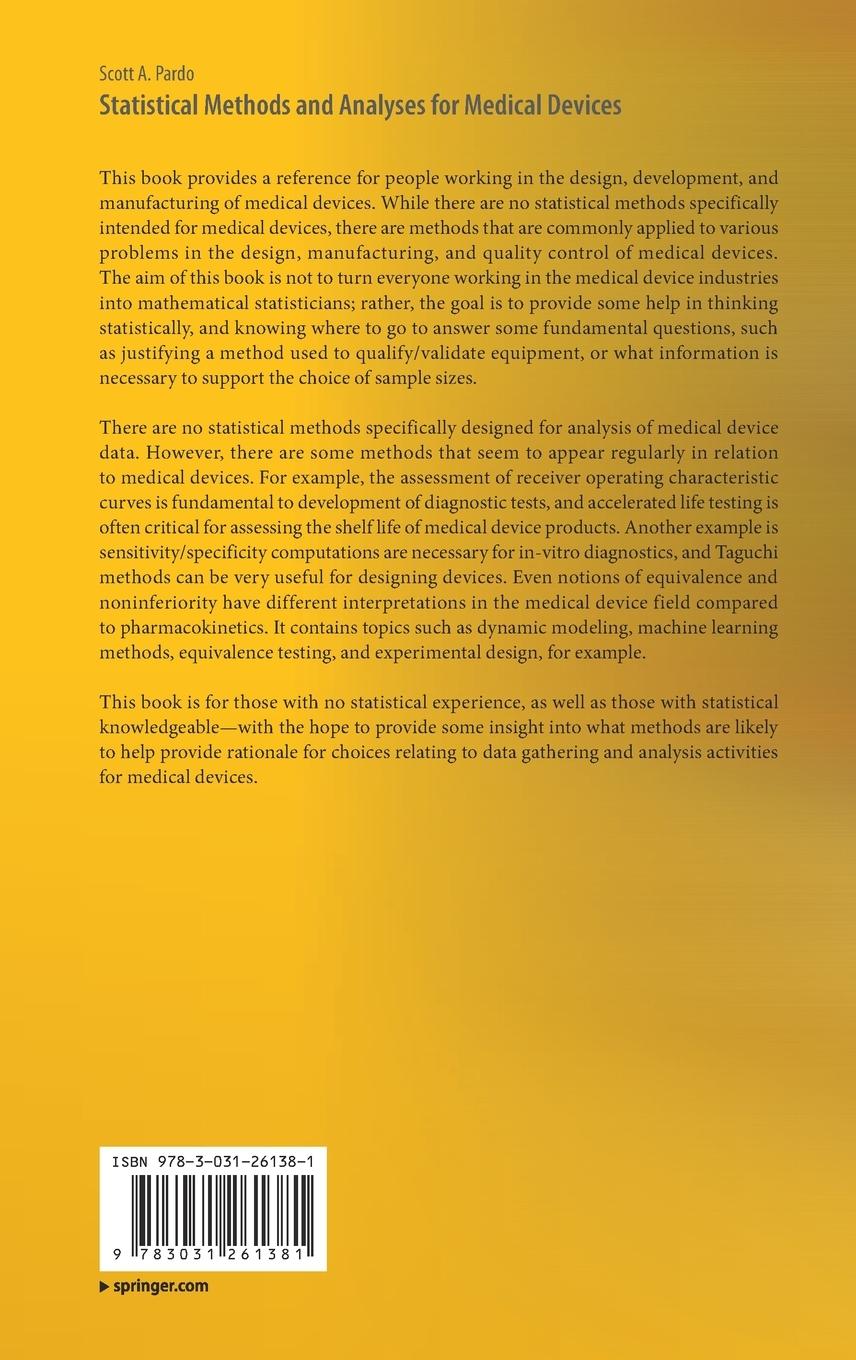 Rückseitencover Statistical Methods and Analyses for Medical Devices