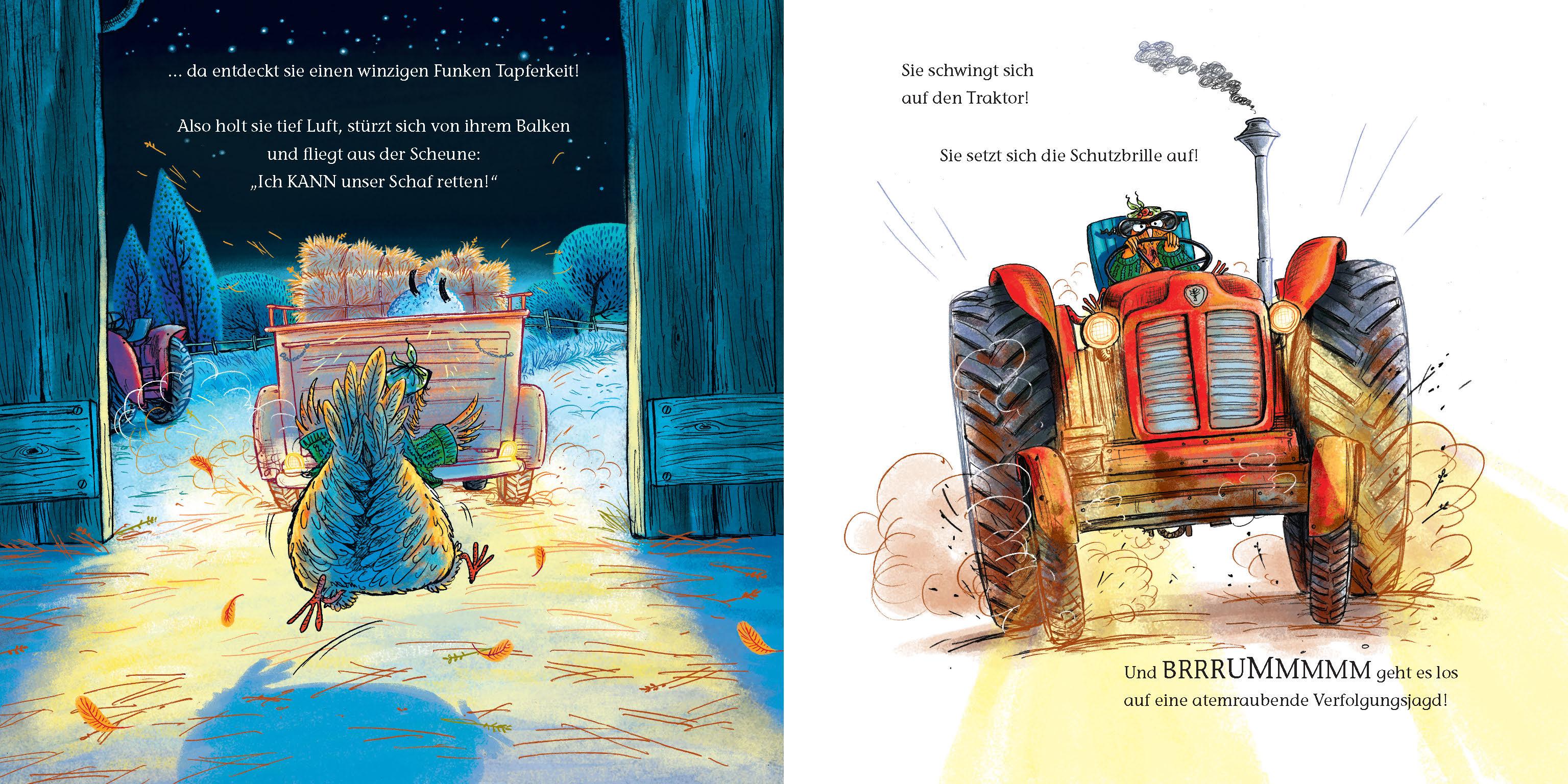 Beispielinhalt (Bild) Hilde, die heldenhafte Henne