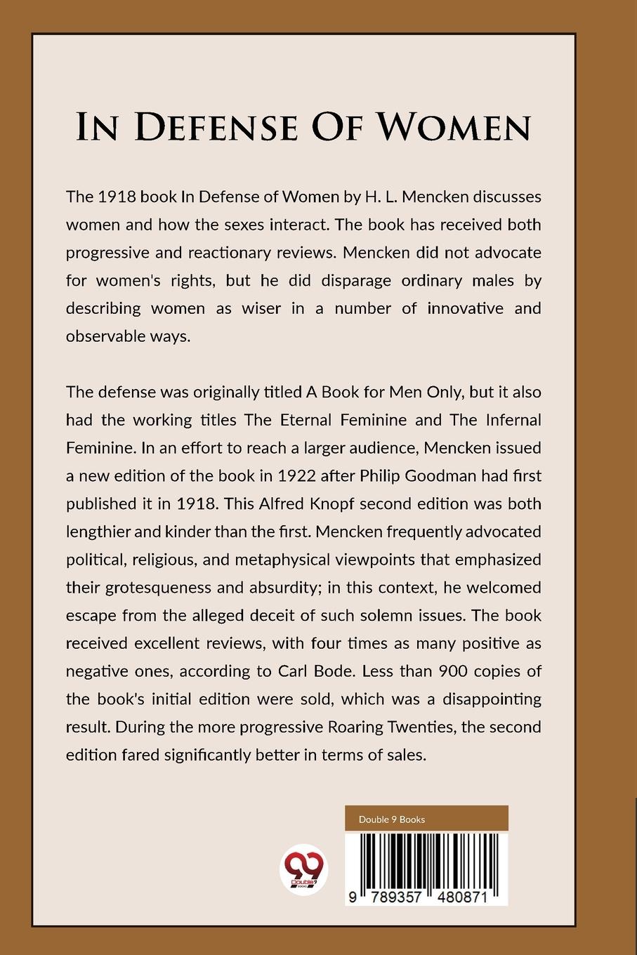 Rückseitencover In Defense Of Women Rapeted Book)