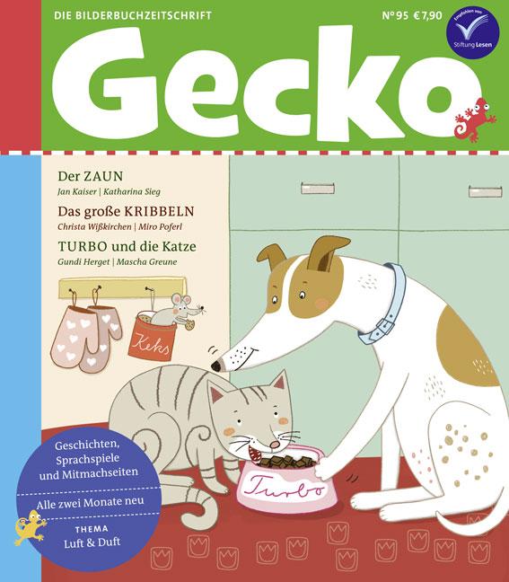 Vorderes Coverbild Gecko Kinderzeitschrift Band 95