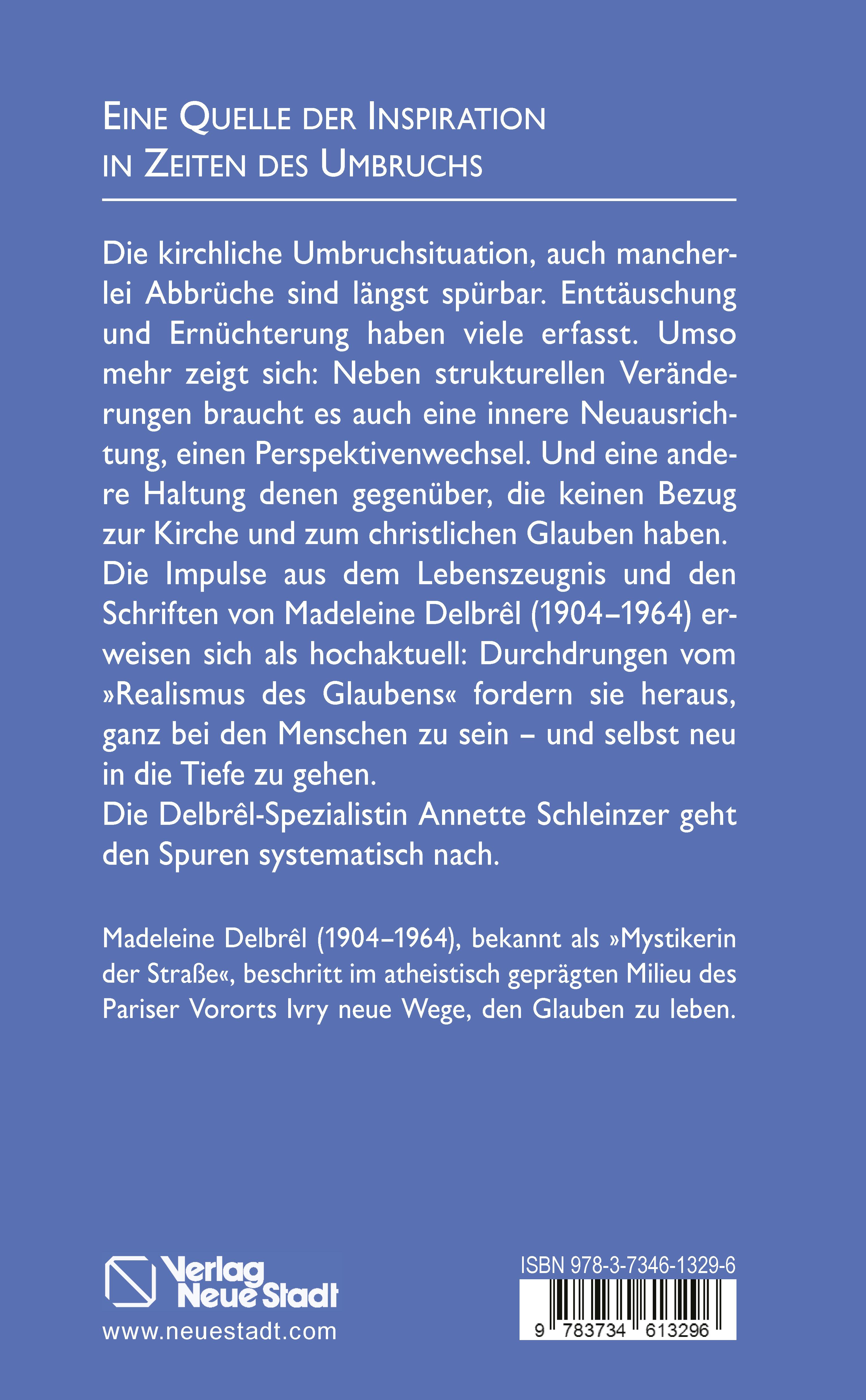 Rückseitencover Madeleine Delbrêl - Prophetin für eine erneuerte Kirche