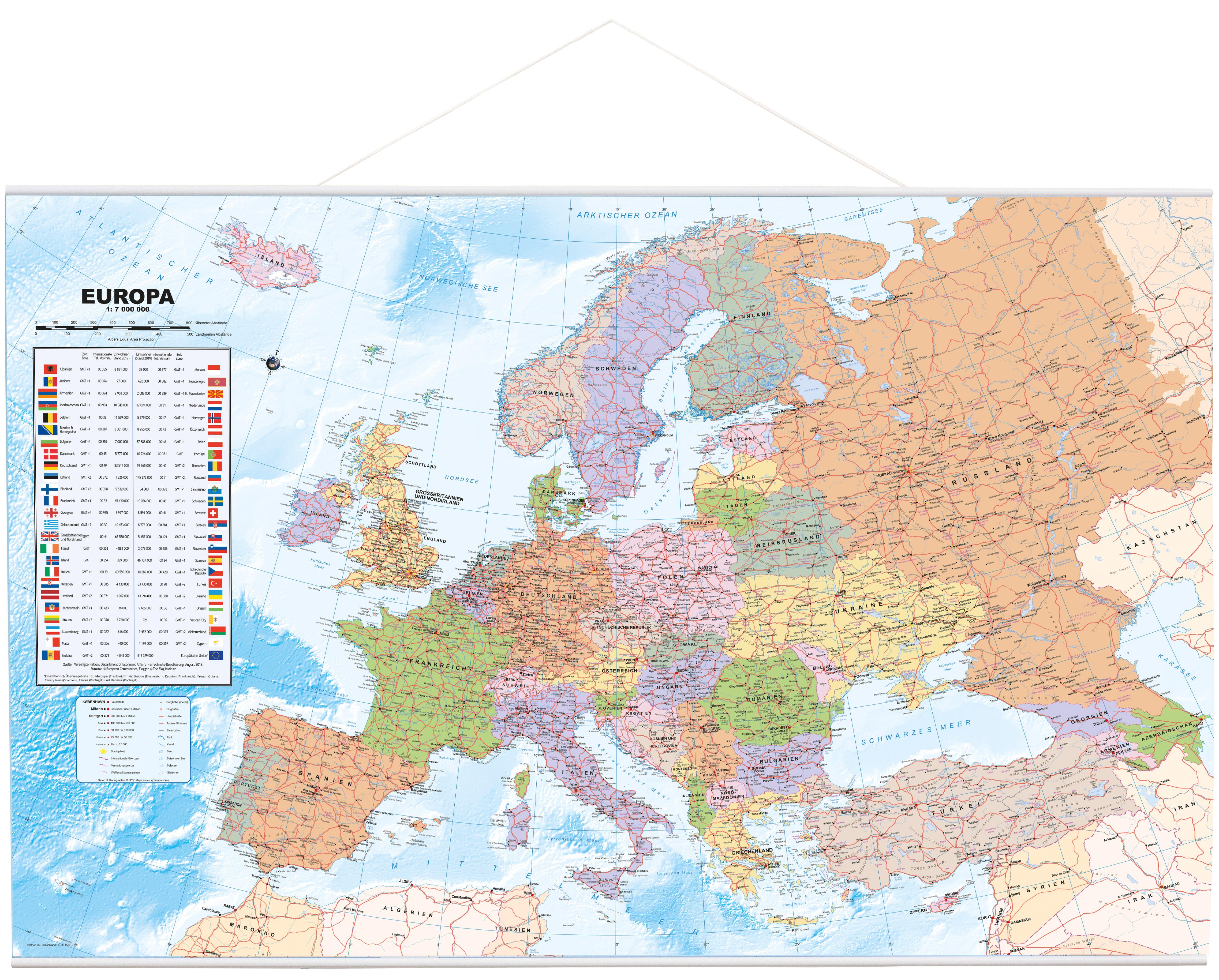 Vorderes Coverbild Politische Europakarte als Poster, ca. 90x61cm, deutsch