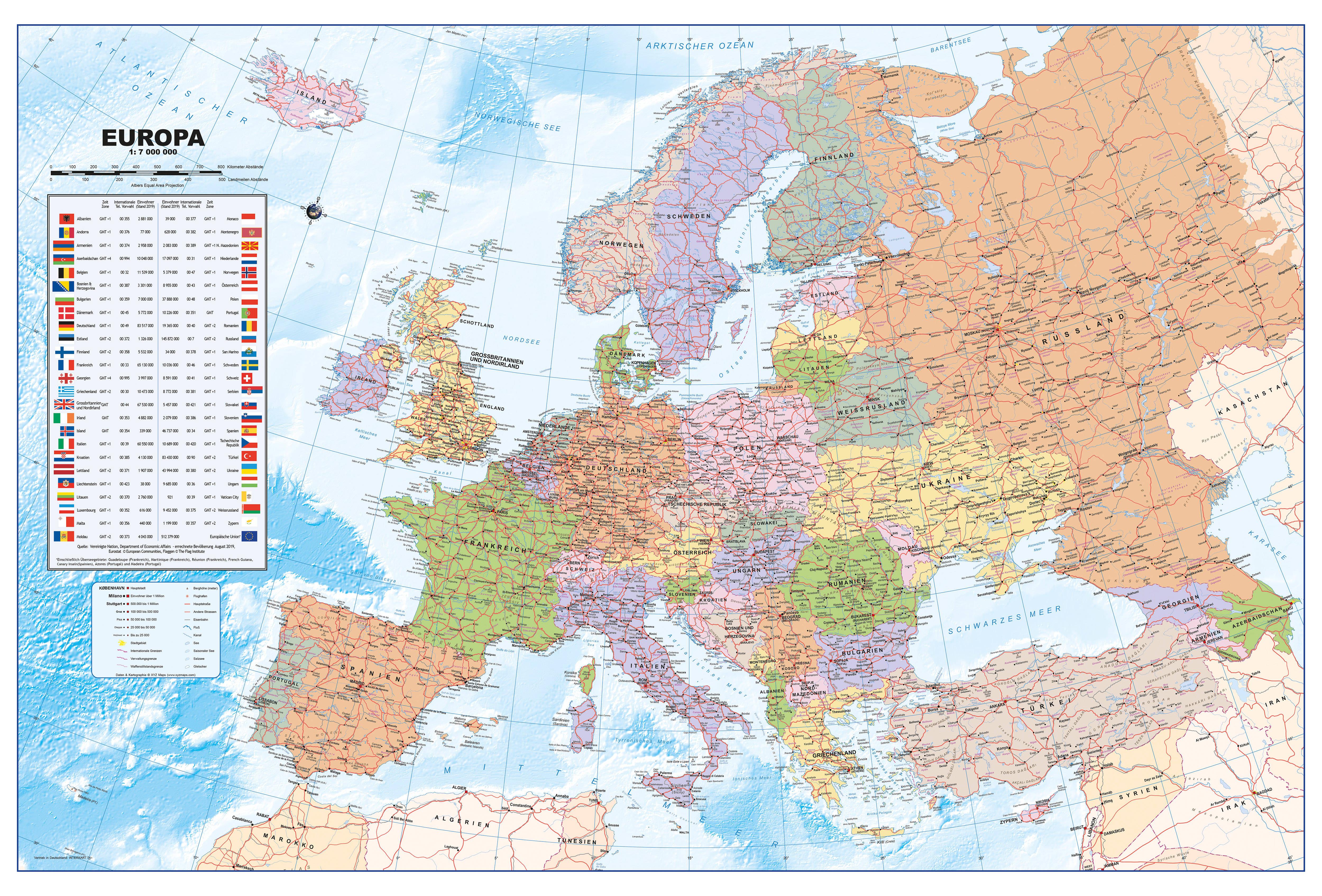 Vorderes Coverbild Politische Europakarte als Poster, deutsch, ca. 90x61cm