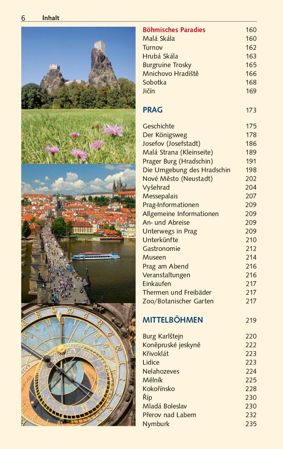 Beispielinhalt (Bild) TRESCHER Reiseführer Tschechien