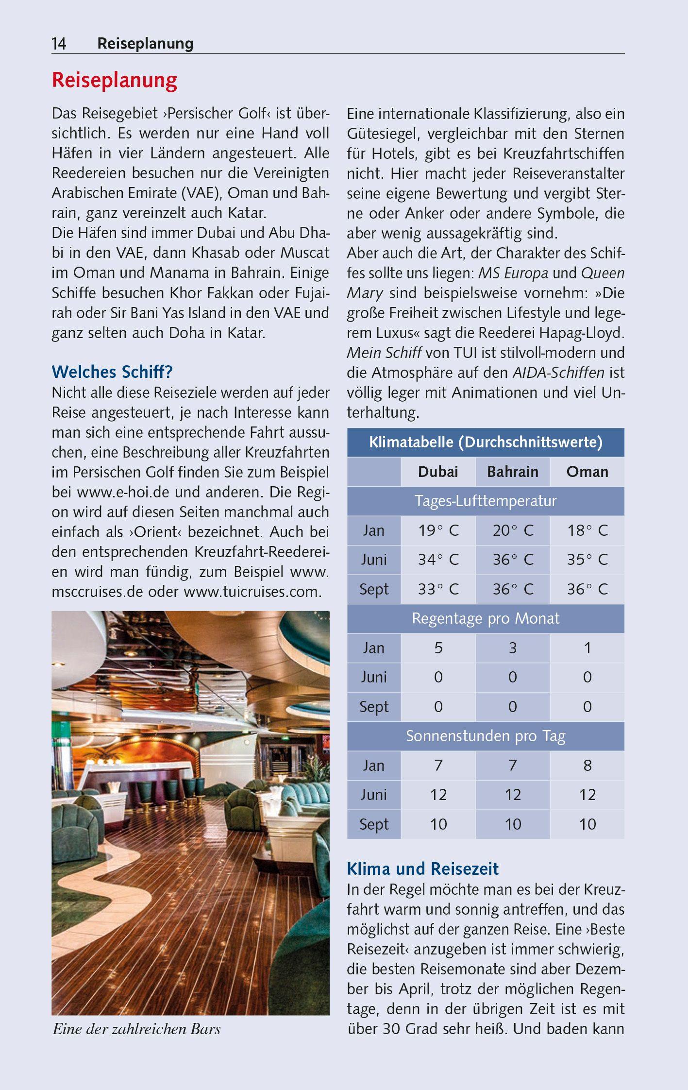 Beispielinhalt (Bild) TRESCHER Reiseführer Kreuzfahrten Dubai und die Emirate