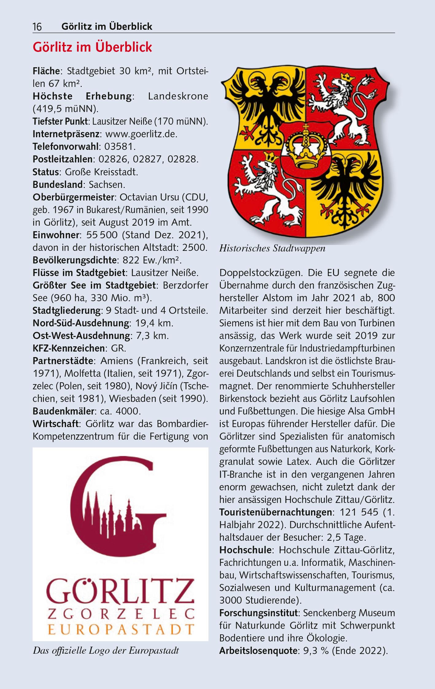 Beispielinhalt (Bild) TRESCHER Reiseführer Görlitz