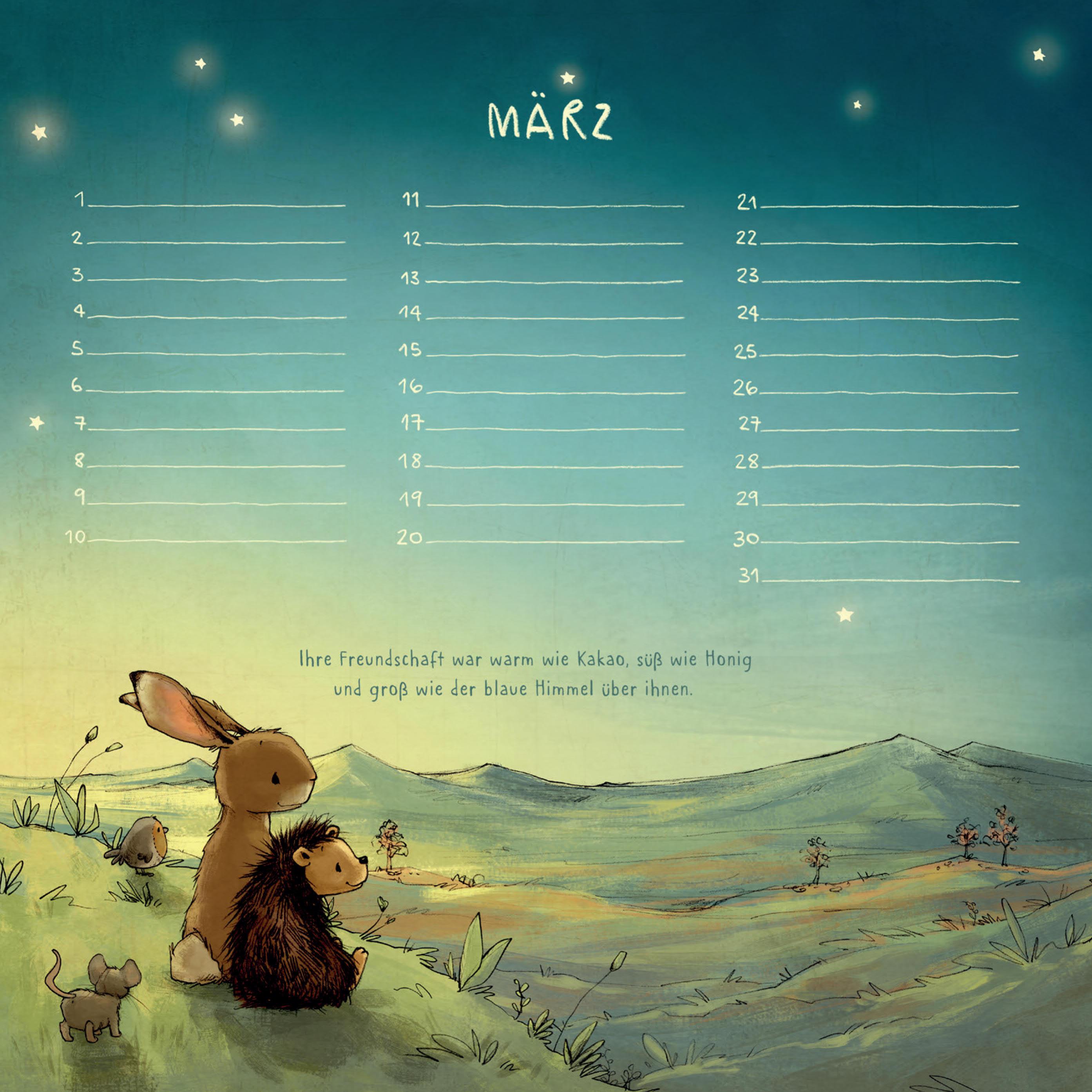 Beispielinhalt (Bild) Wir gehören zusammen - Der Geburtstagskalender