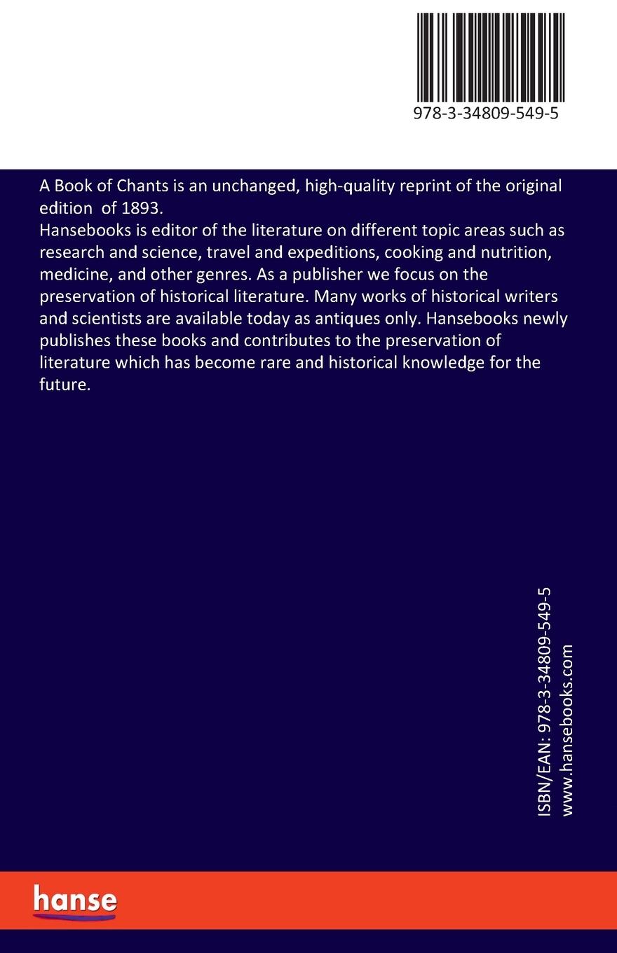 Rückseitencover A Book of Chants
