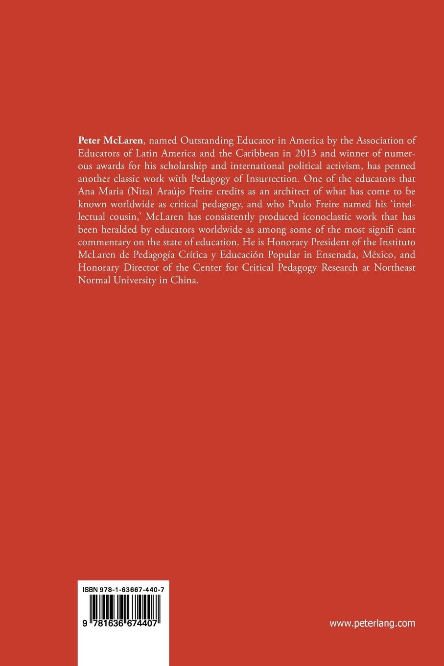 Rückseitencover Pedagogy of Insurrection
