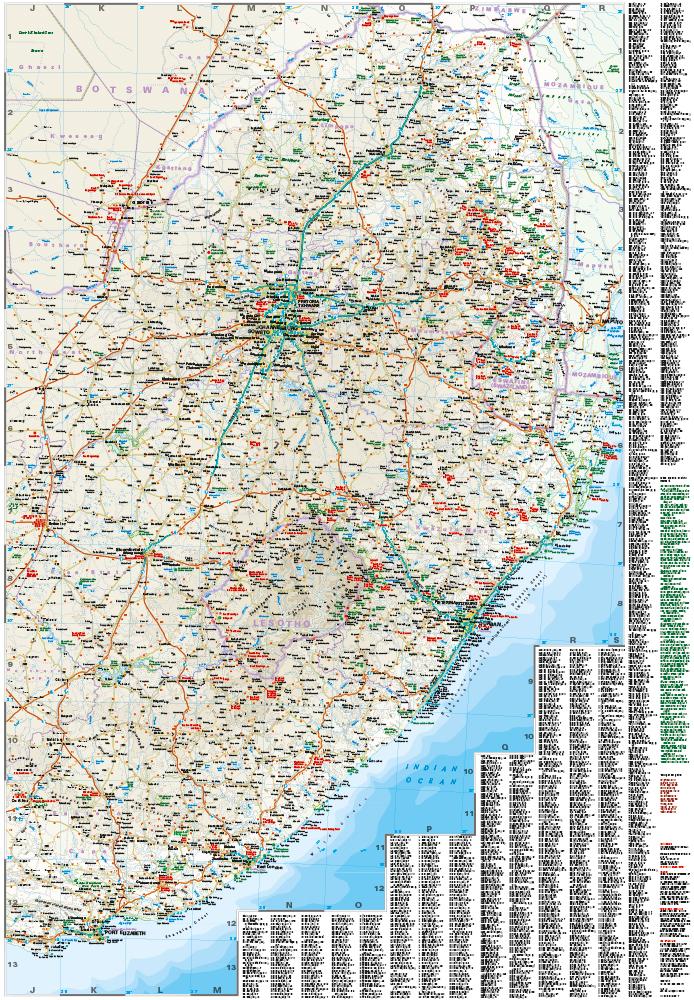 Beispielinhalt (Bild) Reise Know-How Landkarte Südafrika (1:1.400.000)
